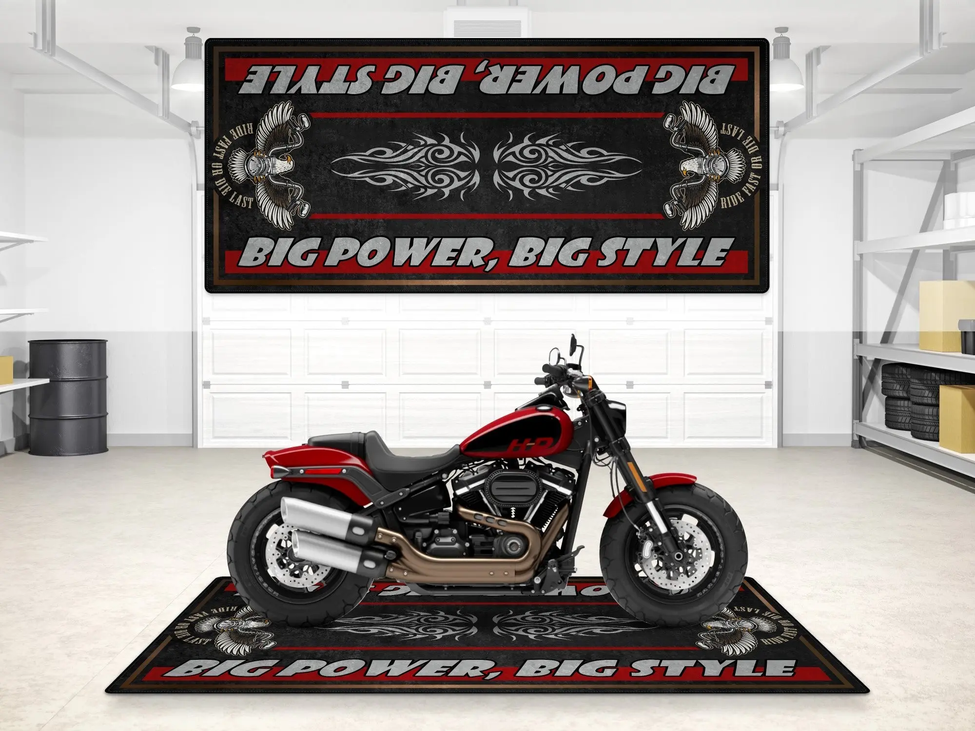 Motorcycle Mat for Cruiser Motorcycle "Big Power, Big Style" - MM7305 - Image 6