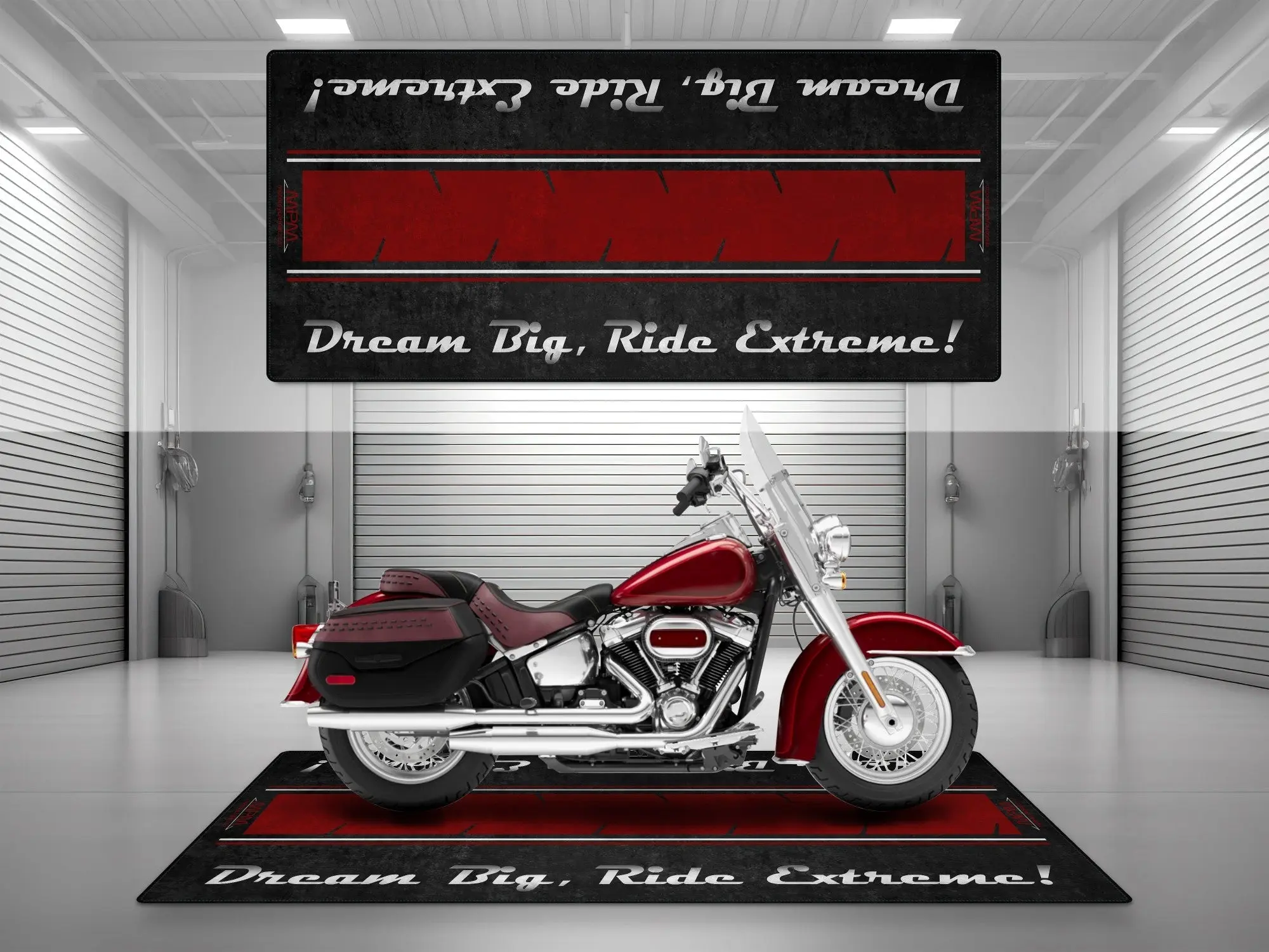 Motorcycle Mat For Cruiser Motorcycle "Dream Big, Ride Extreme" - MM7310 - Image 2