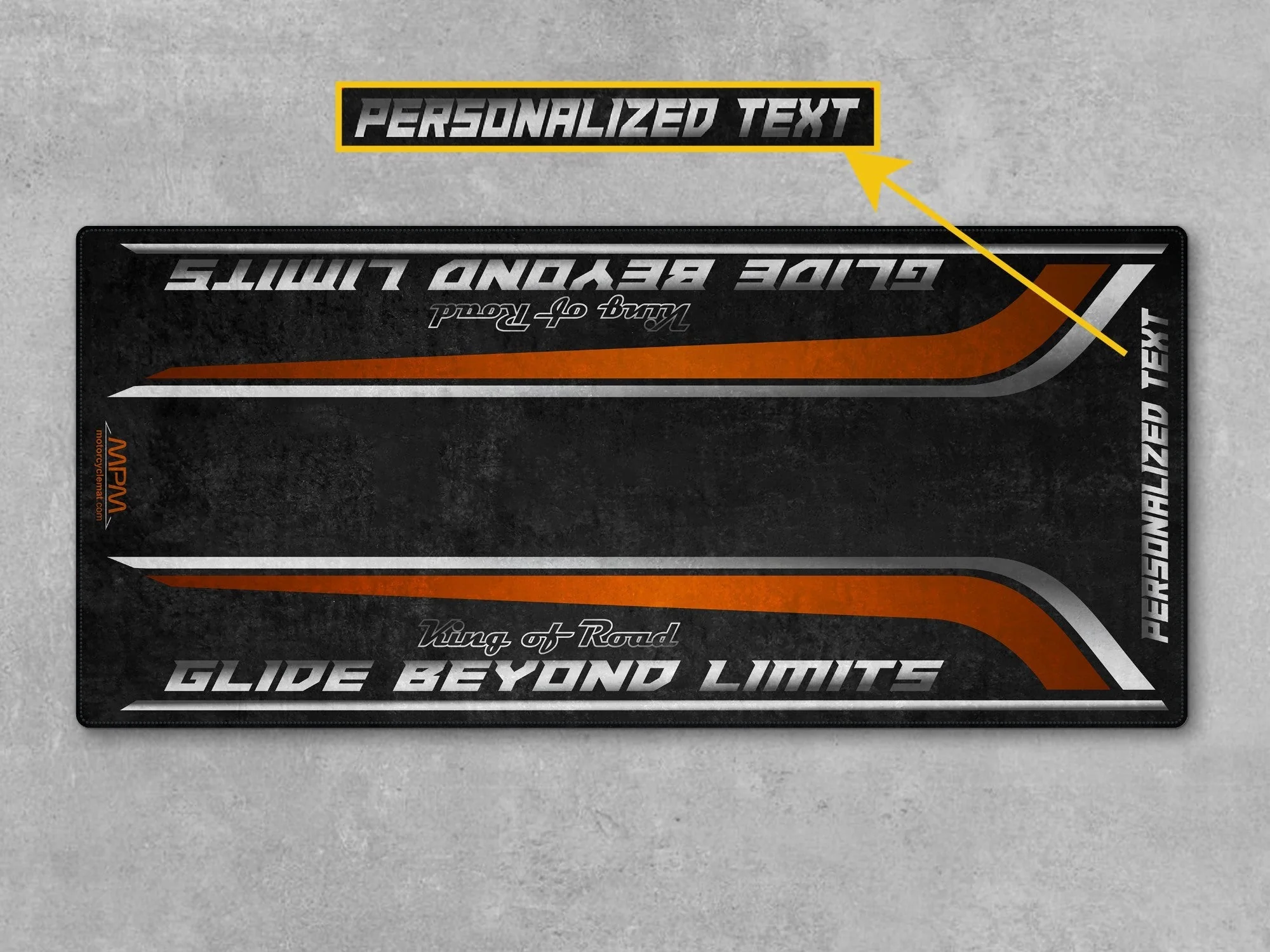 Motorcycle Mat for Cruiser Motorcycle "Glide Beyond Limits - King of Road " - MM7350 - Image 4