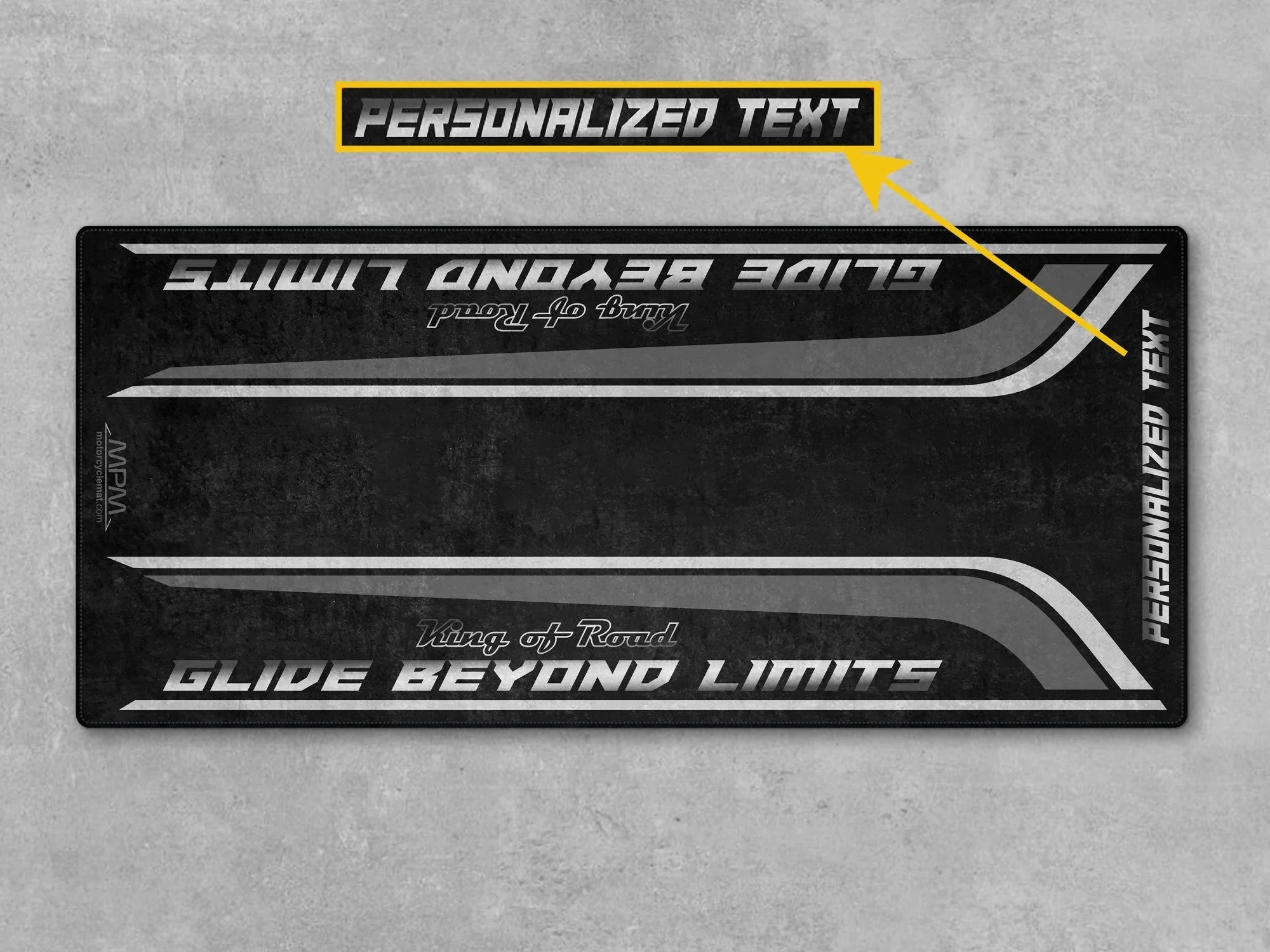 Motorcycle Mat for Cruiser Motorcycle "Glide Beyond Limits - King of Road " - MM7350 - Image 6
