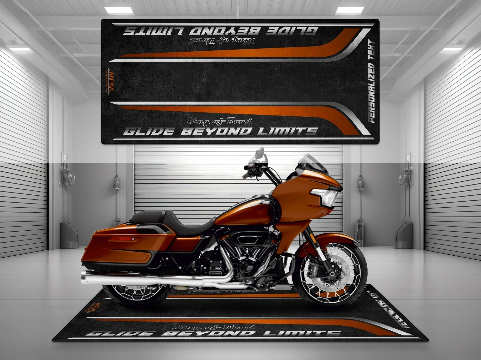 Motorcycle Mat for Cruiser Motorcycle "Glide Beyond Limits - King of Road " - MM7350 - Image 7