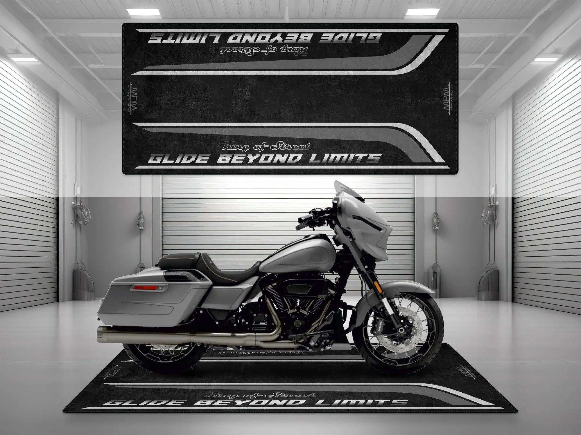 Motorcycle Mat for Cruiser Motorcycle "Glide Beyond Limits - King of Street" - MM7349 - Image 2
