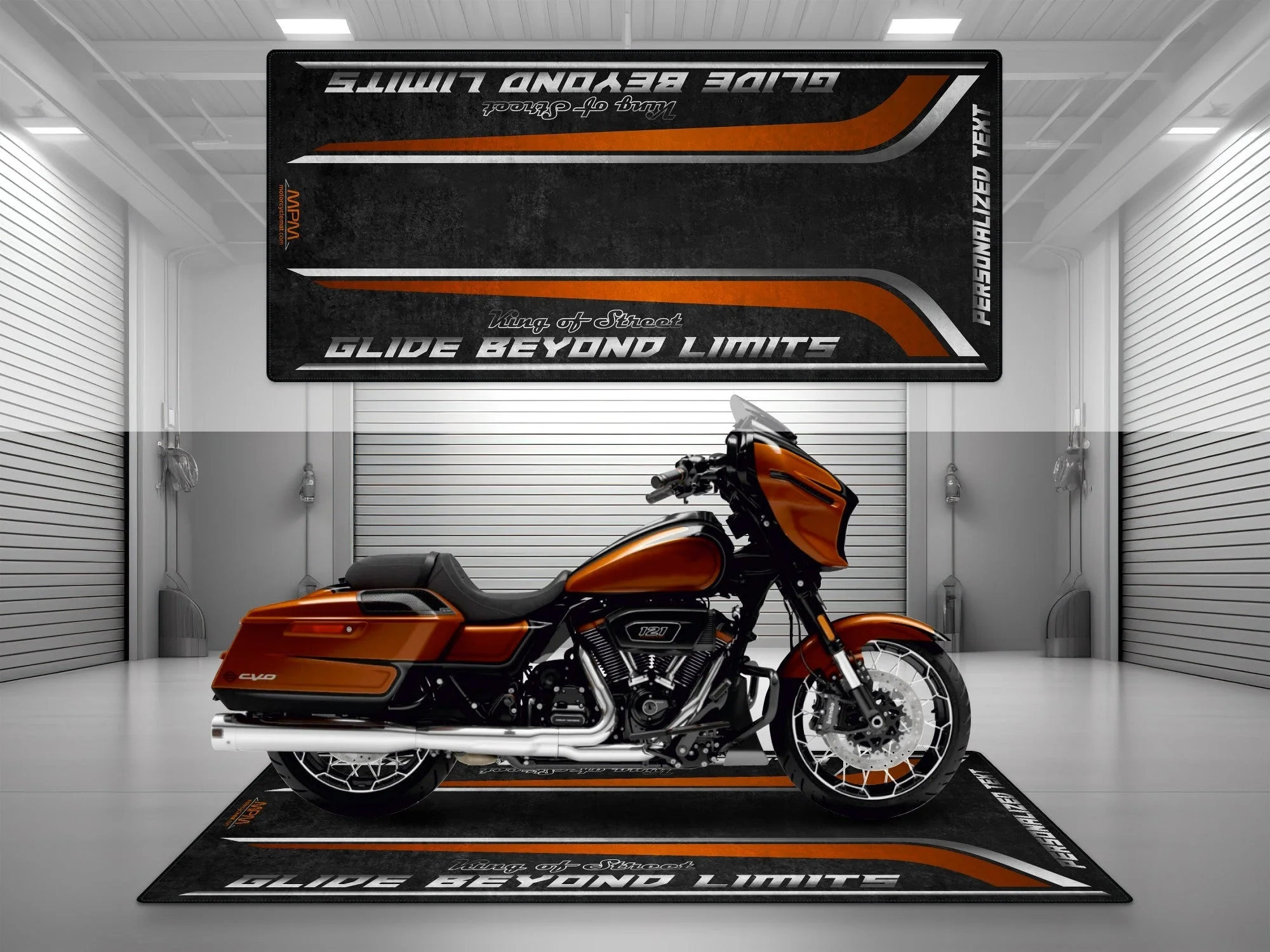 Motorcycle Mat for Cruiser Motorcycle "Glide Beyond Limits - King of Street" - MM7349 - Image 7
