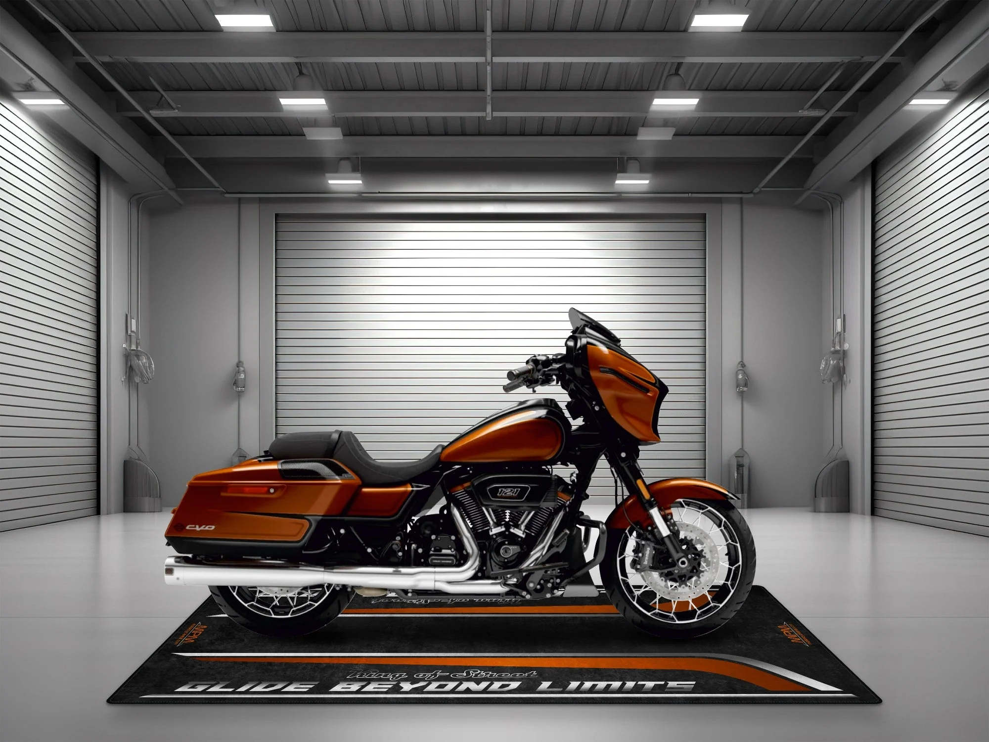 Motorcycle Mat for Cruiser Motorcycle "Glide Beyond Limits - King of Street" - MM7349 - Image 9