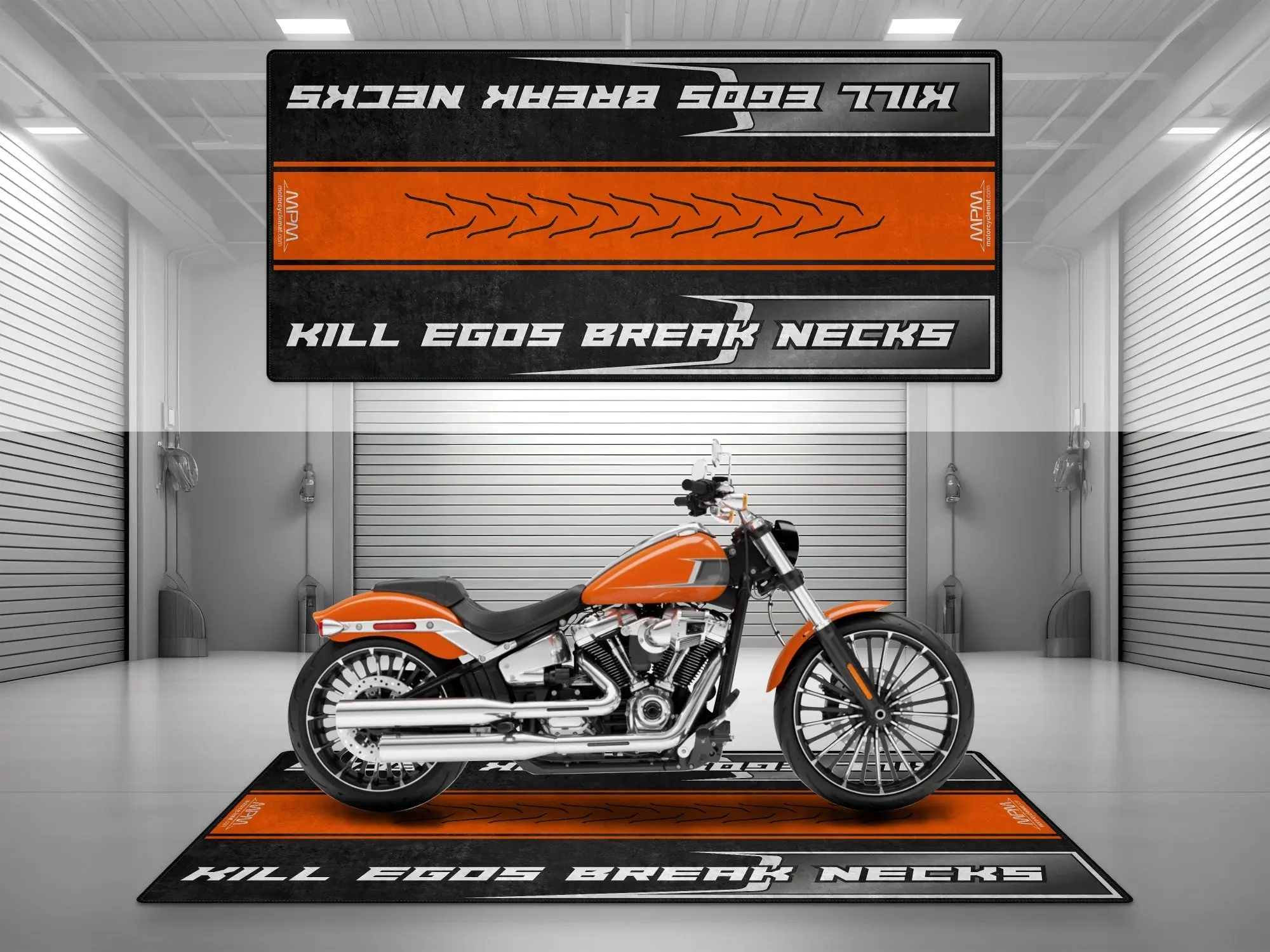 Motorcycle Mat for Cruiser Motorcycle "Kill Egos Break Necks" - MM7309 - Image 4