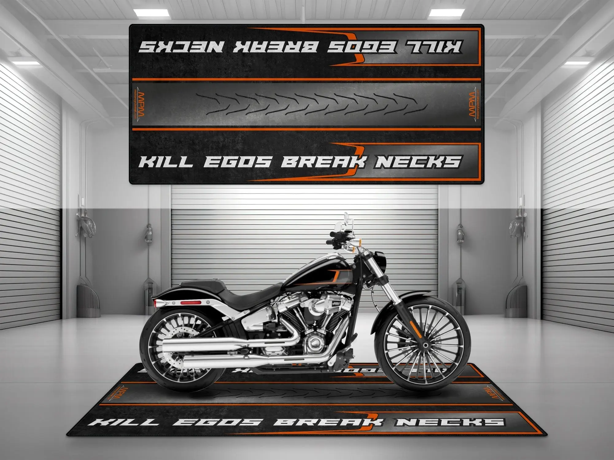 Motorcycle Mat for Cruiser Motorcycle "Kill Egos Break Necks" - MM7309 - Image 5