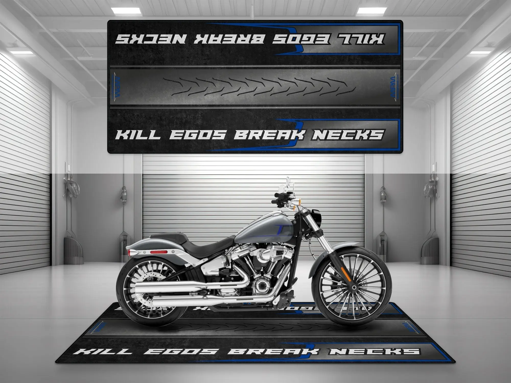 Motorcycle Mat for Cruiser Motorcycle "Kill Egos Break Necks" - MM7309 - Image 6