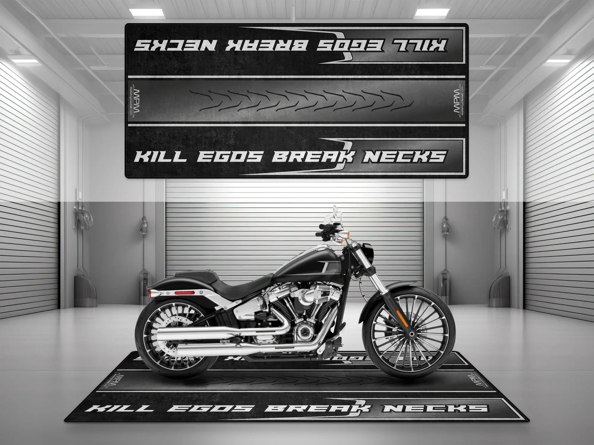 Motorcycle Mat for Cruiser Motorcycle "Kill Egos Break Necks" - MM7309 - Image 7