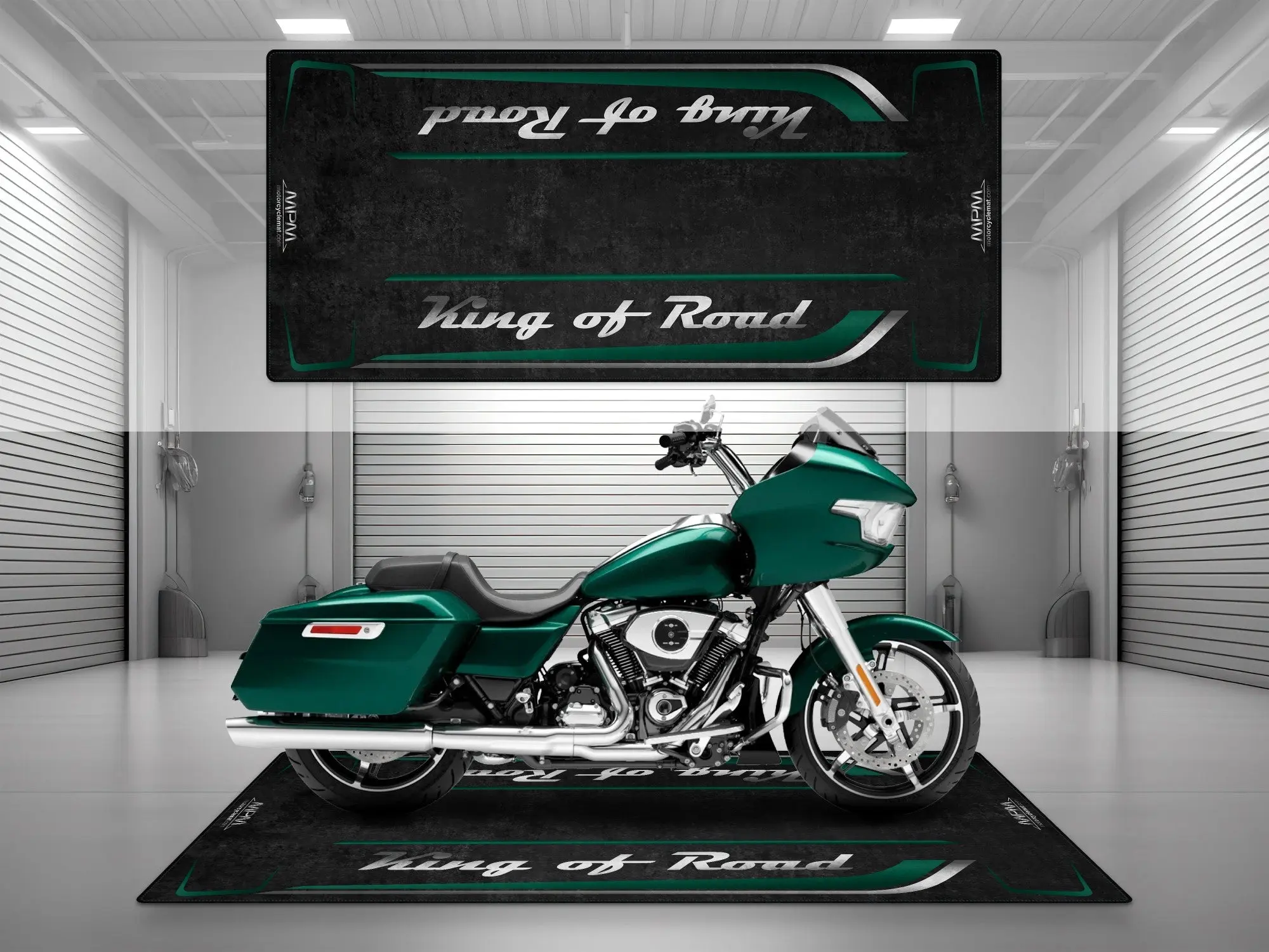 Motorcycle Mat for Cruiser Motorcycle "King of Road" - MM7342 - Image 2