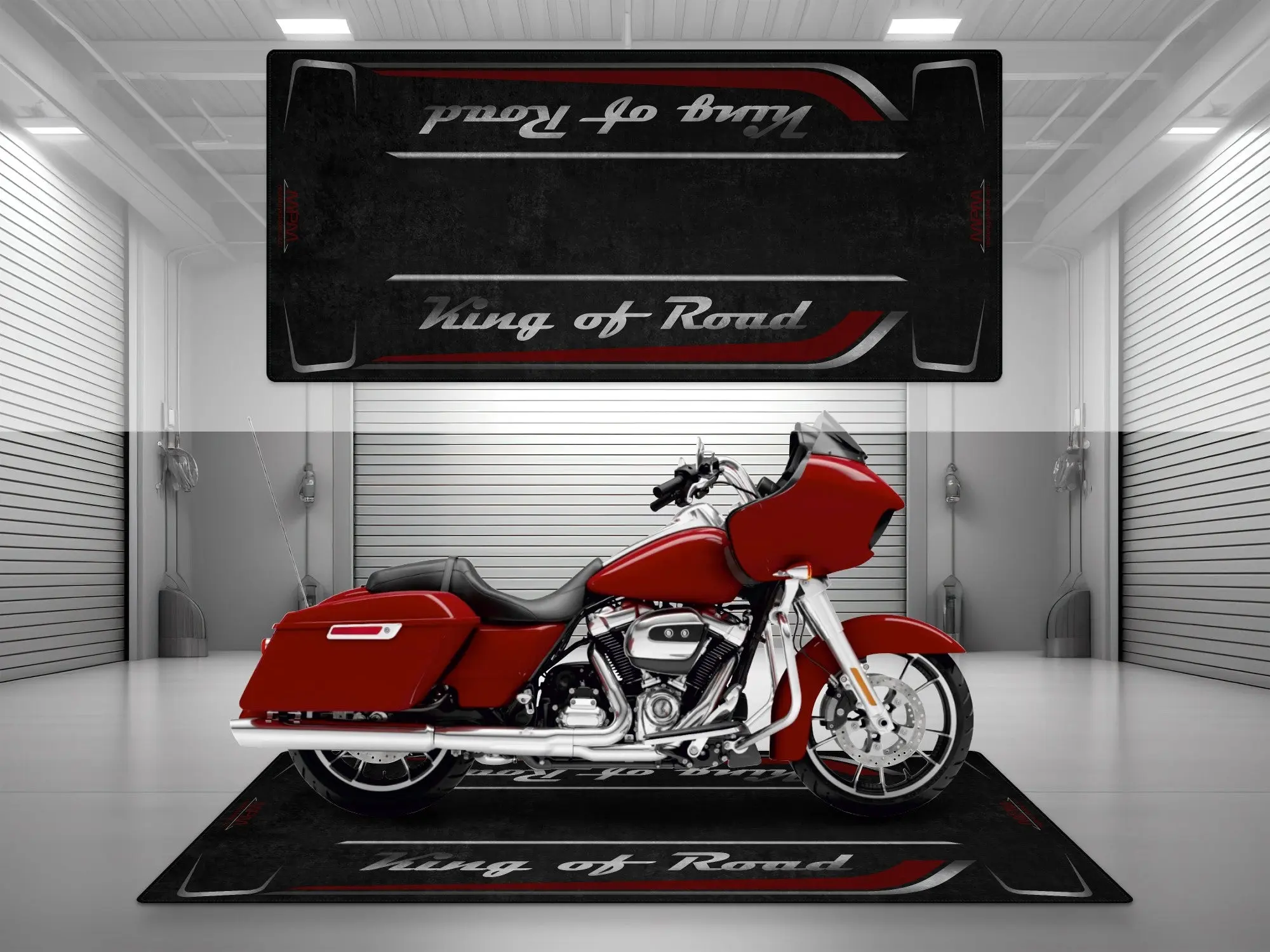 Motorcycle Mat for Cruiser Motorcycle "King of Road" - MM7342 - Image 3