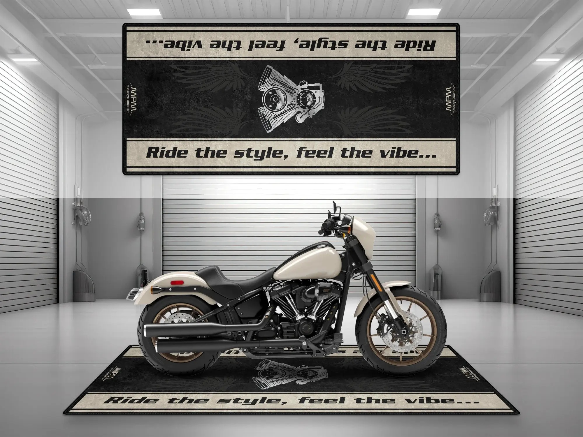 Motorcycle Mat for Cruiser Motorcycle "Ride The Style, Feel The Vibe" - MM7306 - Image 2