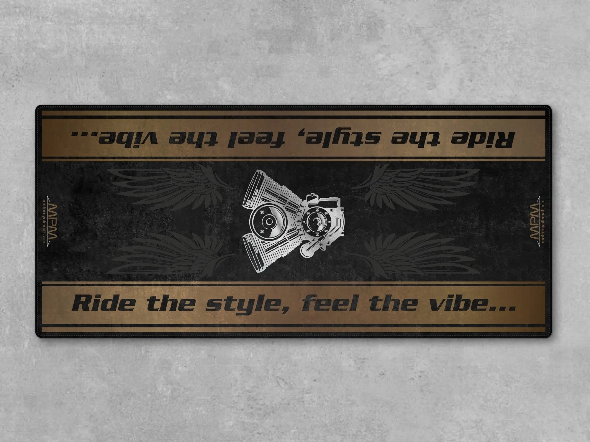 Motorcycle Mat for Cruiser Motorcycle "Ride The Style, Feel The Vibe" - MM7306 - Image 3