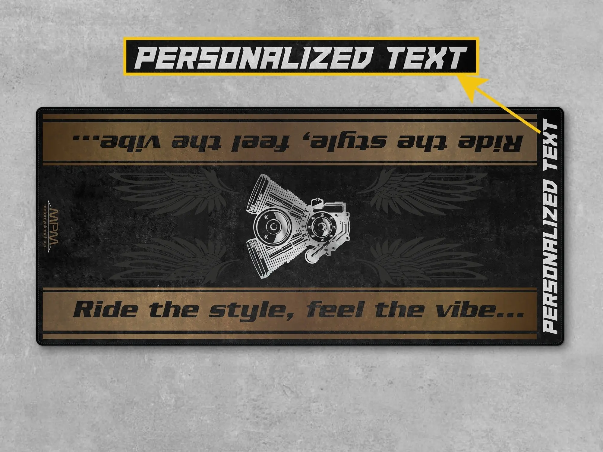 Motorcycle Mat for Cruiser Motorcycle "Ride The Style, Feel The Vibe" - MM7306 - Image 4