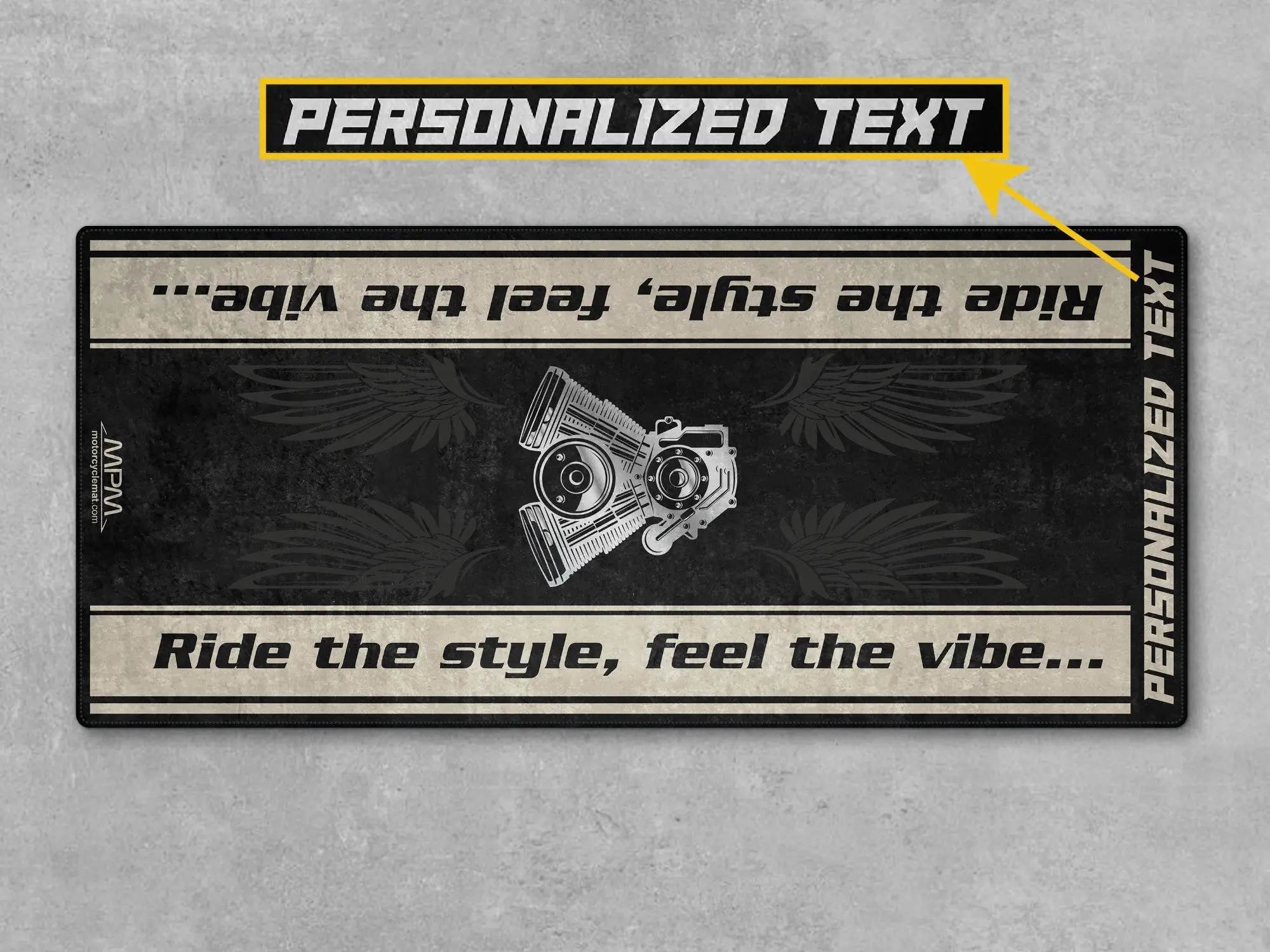 Motorcycle Mat for Cruiser Motorcycle "Ride The Style, Feel The Vibe" - MM7306 - Image 5