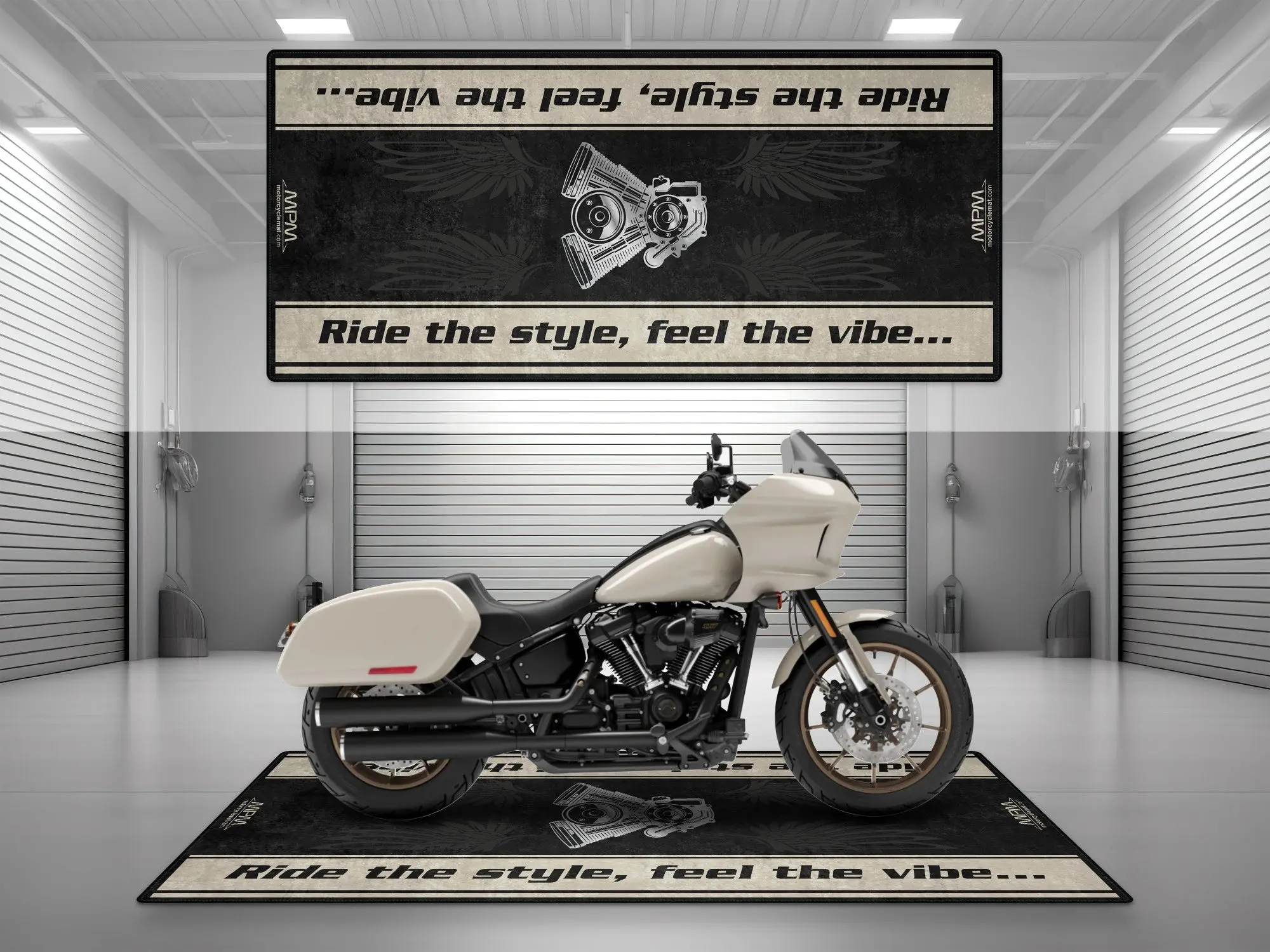 Motorcycle Mat for Cruiser Motorcycle "Ride The Style, Feel The Vibe" - MM7307 - Image 2