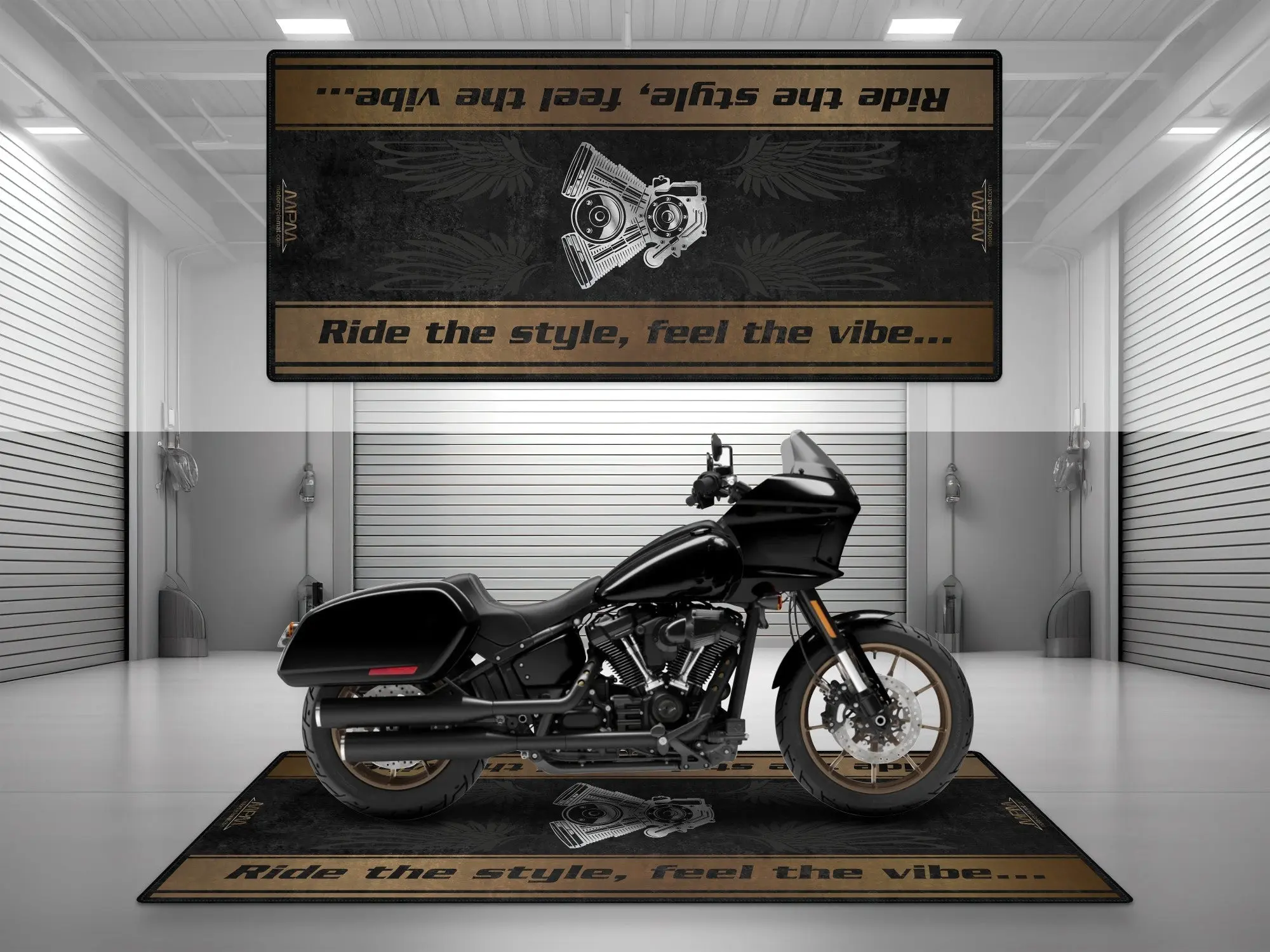 Motorcycle Mat for Cruiser Motorcycle "Ride The Style, Feel The Vibe" - MM7307 - Image 3