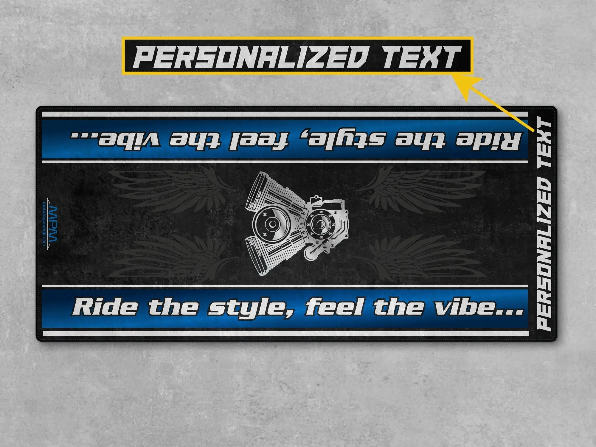 Motorcycle Mat for Cruiser Motorcycle "Ride The Style, Feel The Vibe" - MM7307 - Image 5