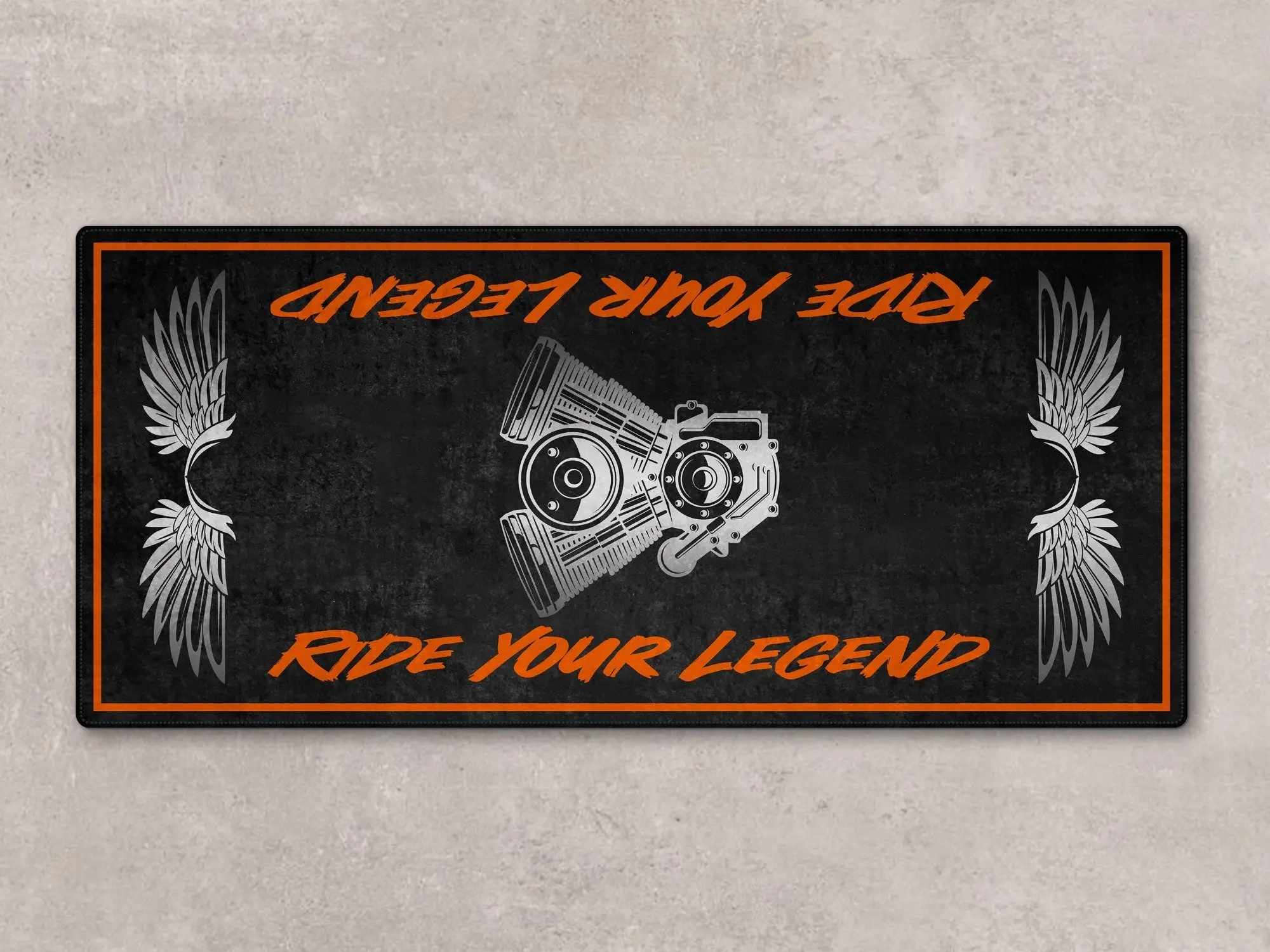 Motorcycle Mat For Cruiser Motorcycle "Ride Your Legend" - MM7303 - Image 2
