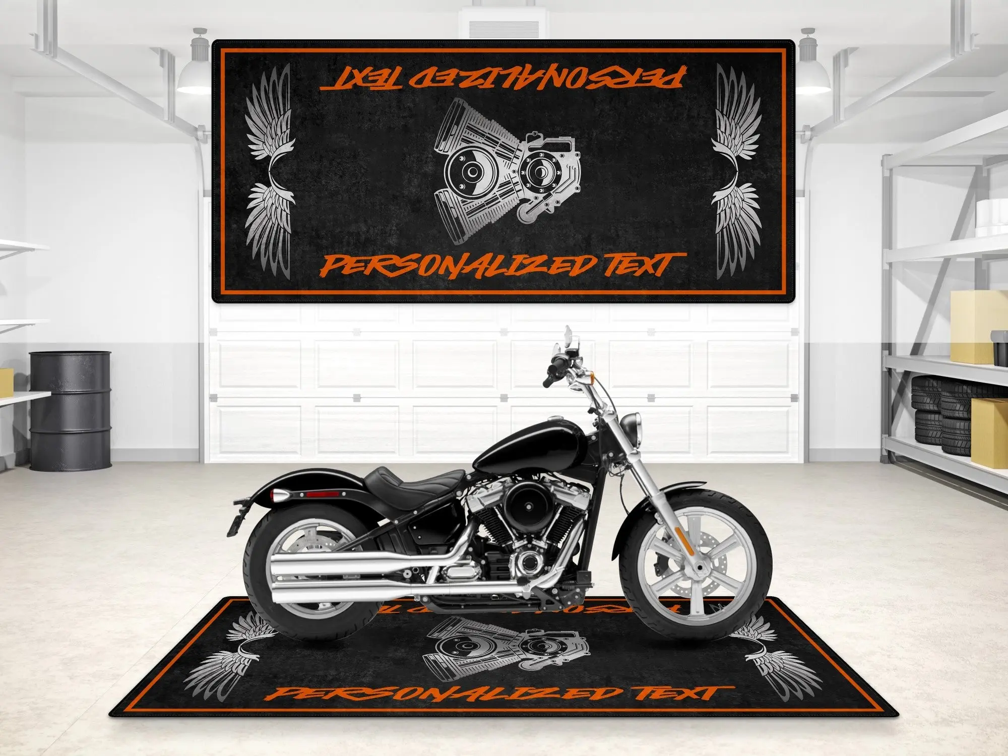 Motorcycle Mat For Cruiser Motorcycle "Ride Your Legend" - MM7303 - Image 4