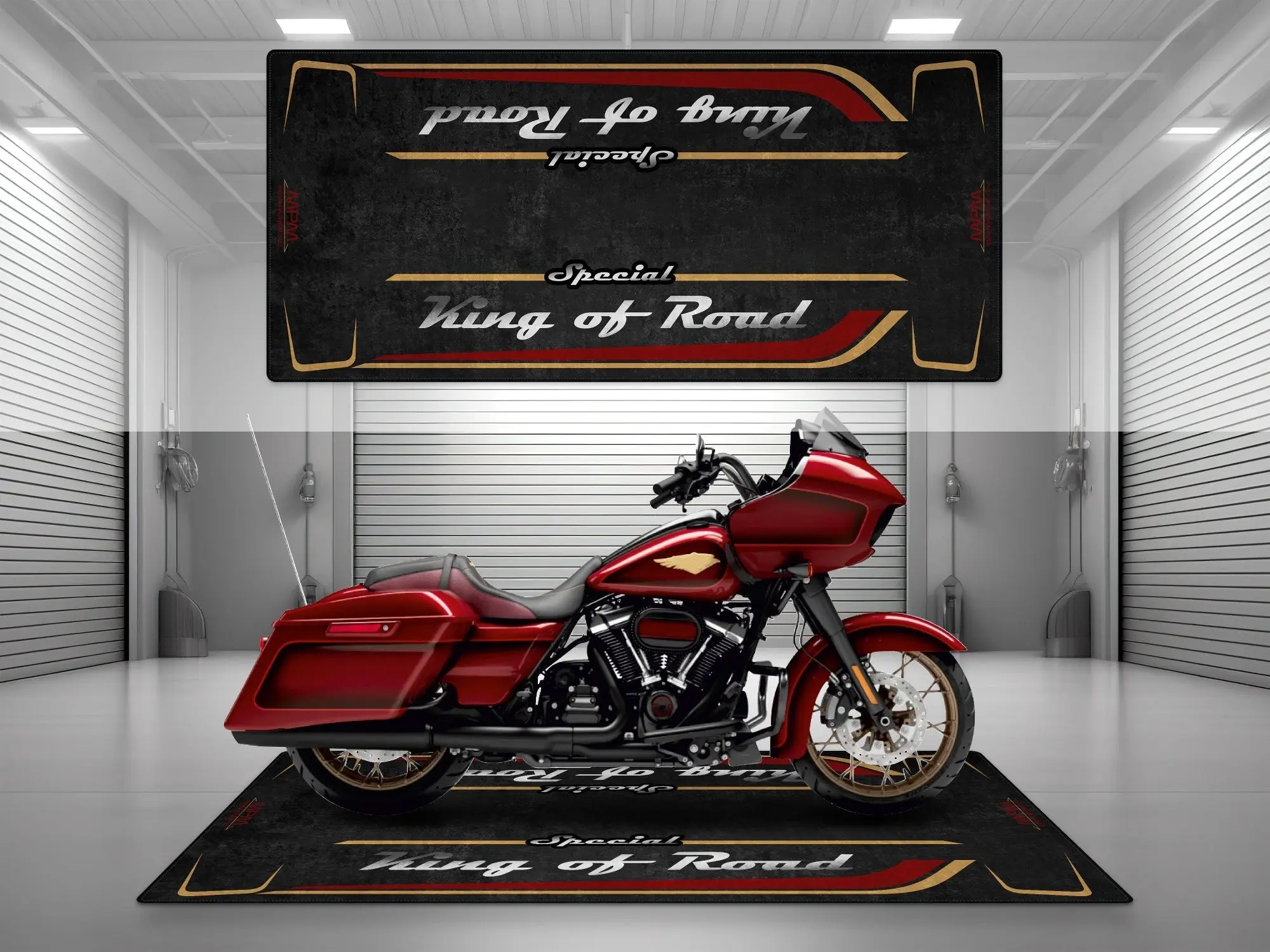 Motorcycle Mat for Cruiser Motorcycle "Special King of Road" - MM7346 - Image 2