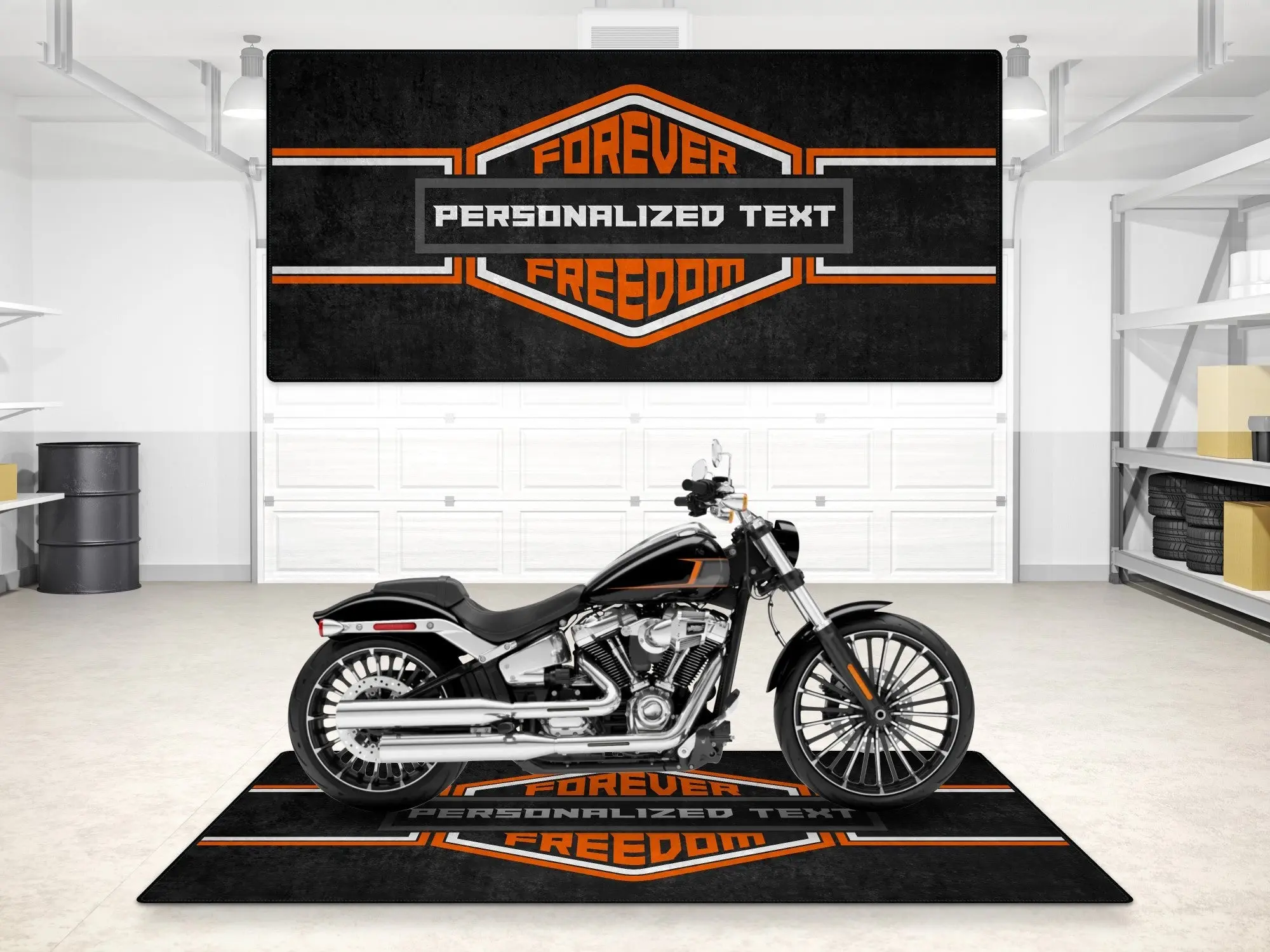 Motorcycle Mat for Cruiser - Touring - Sport Motorcycle " Forever The Power of Freedom " - MM7101 - Image 3