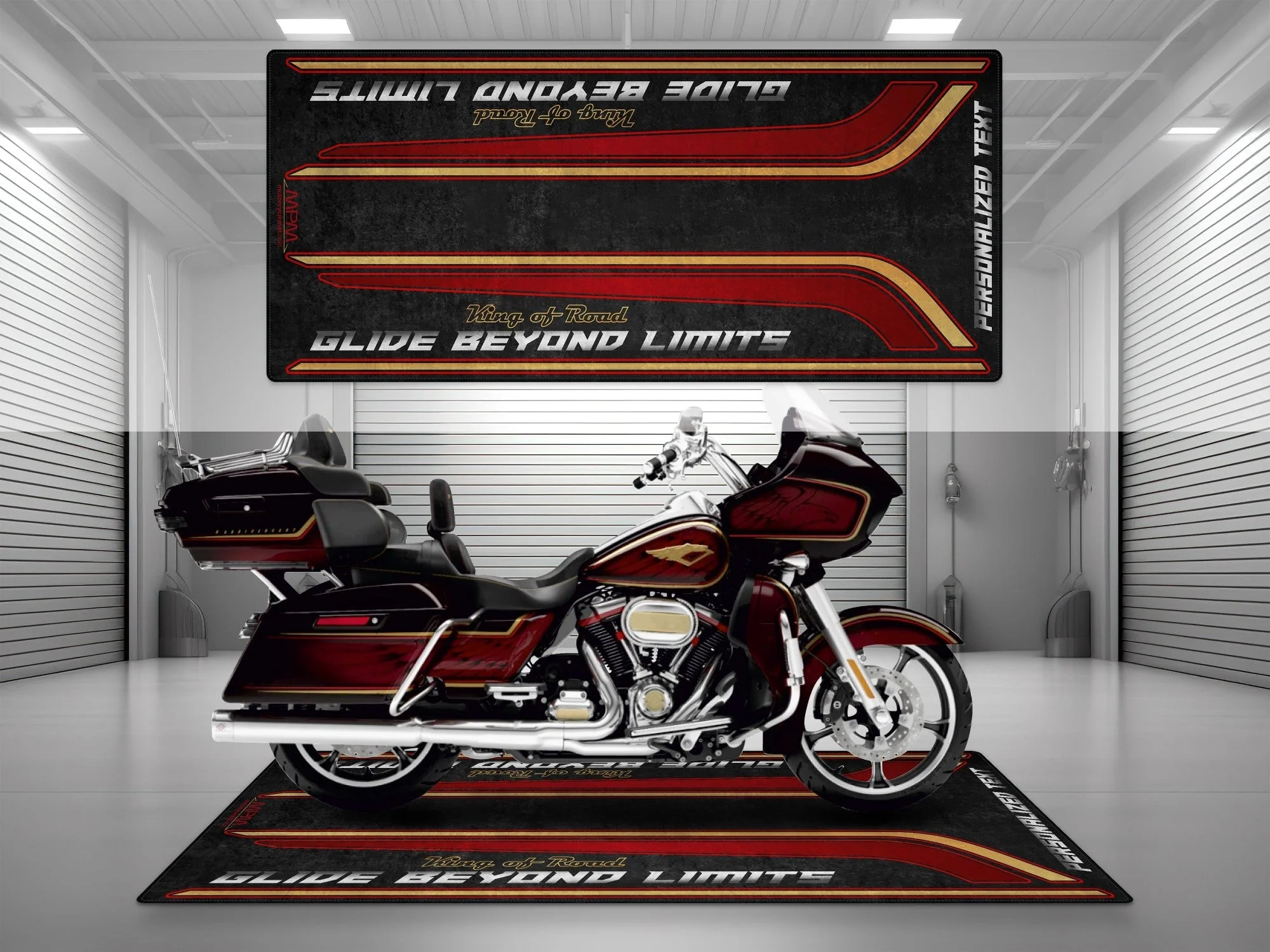 Motorcycle Mat for Special Cruiser Motorcycle "Glide Beyond Limits - King of Road" - MM7351 - Image 3