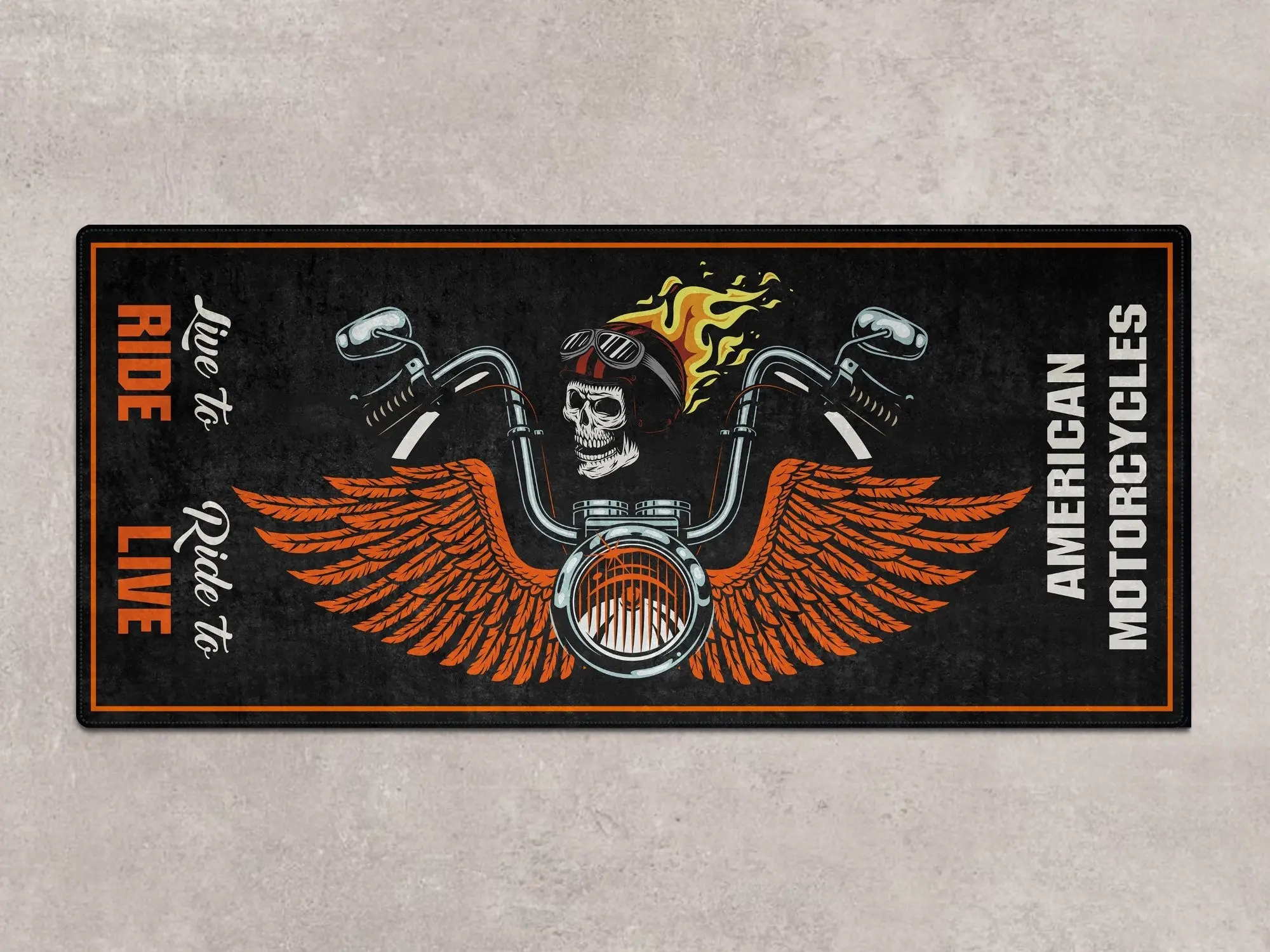 Motorcycle Mat Skull Design for Chopper, Cruiser, Touring, Sport Motorcycle - MM7502 - Image 2