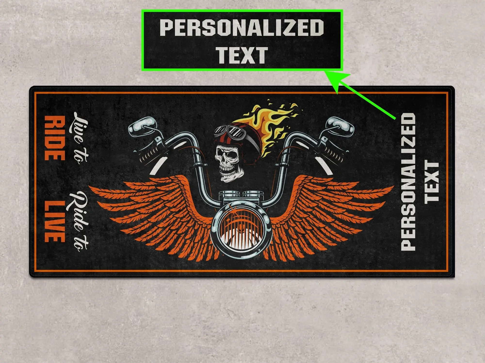 Motorcycle Mat Skull Design for Chopper, Cruiser, Touring, Sport Motorcycle - MM7502 - Image 4