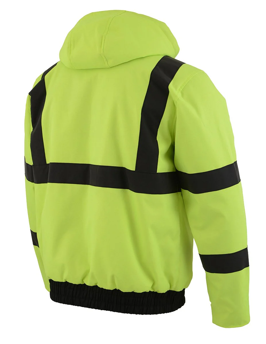 Nexgen Heat MPM1773SET Men's Heated High Visibility Work Hoodie, Neon Green Hi Vis Reflective Hoodie w/ Battery - Image 14