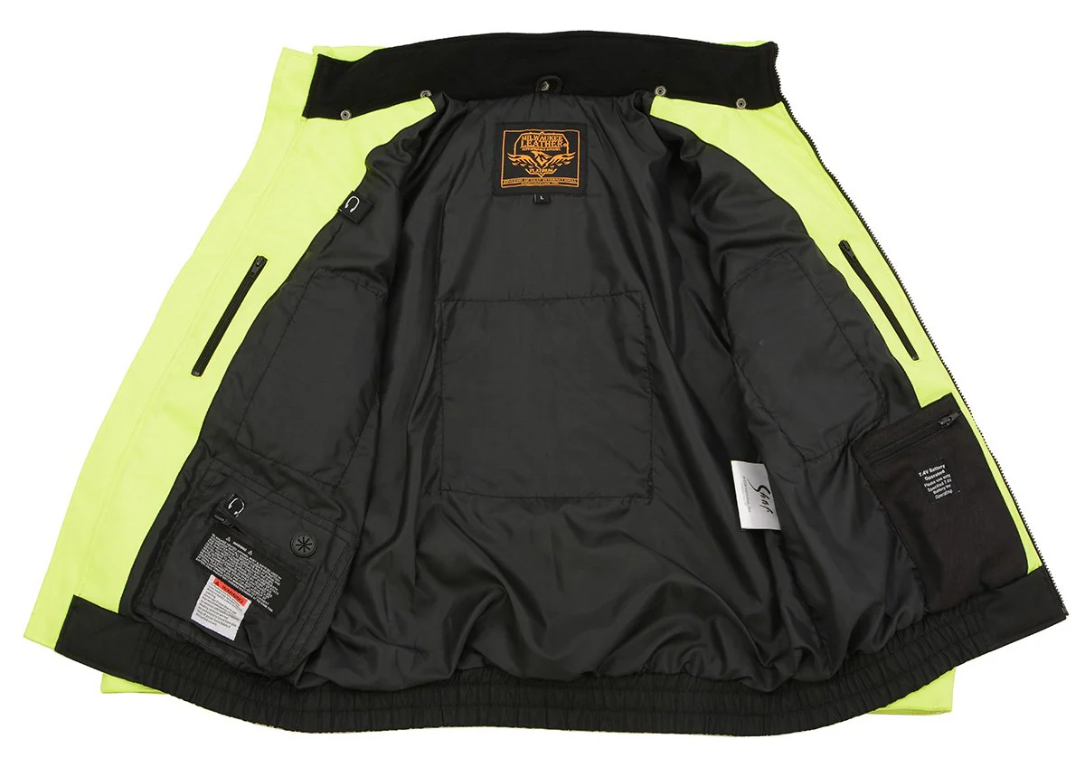 Nexgen Heat MPM1773SET Men's Heated High Visibility Work Hoodie, Neon Green Hi Vis Reflective Hoodie w/ Battery - Image 16