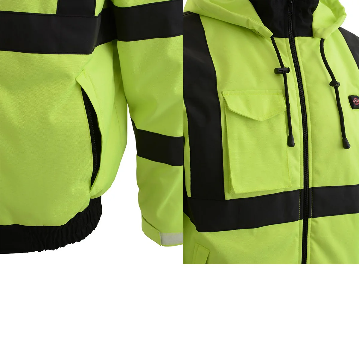 Nexgen Heat MPM1773SET Men's Heated High Visibility Work Hoodie, Neon Green Hi Vis Reflective Hoodie w/ Battery - Image 18