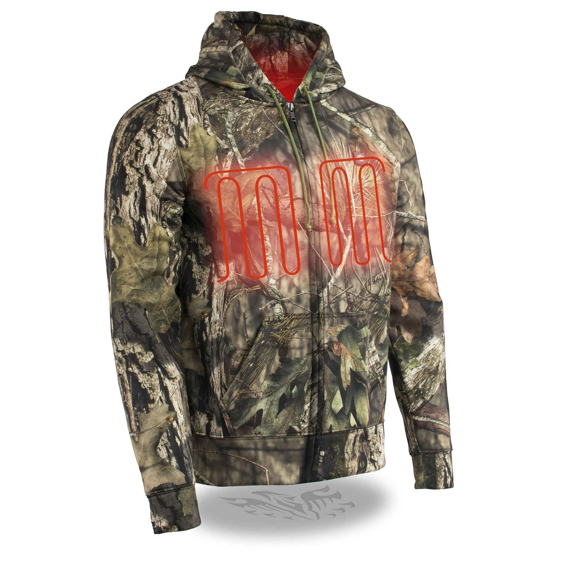 Nexgen Heat MPM1776SET Men's Camouflaged Heated Zipper Hoodies - Warming Camo Hoodie for Hunting w/ Battery - Image 4