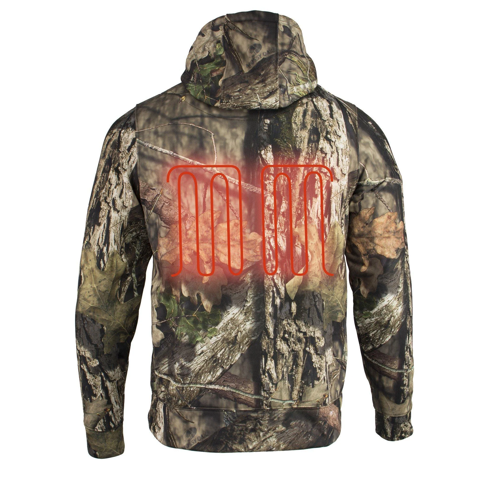 Nexgen Heat MPM1776SET Men's Camouflaged Heated Zipper Hoodies - Warming Camo Hoodie for Hunting w/ Battery - Image 5