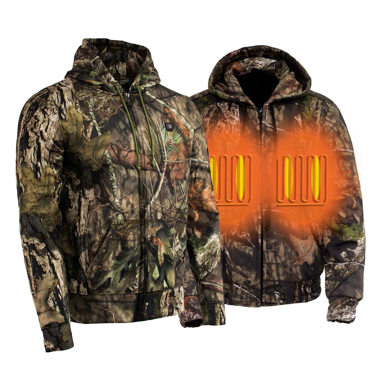 Nexgen Heat MPM1776SET Men's Camouflaged Heated Zipper Hoodies - Warming Camo Hoodie for Hunting w/ Battery - Image 8