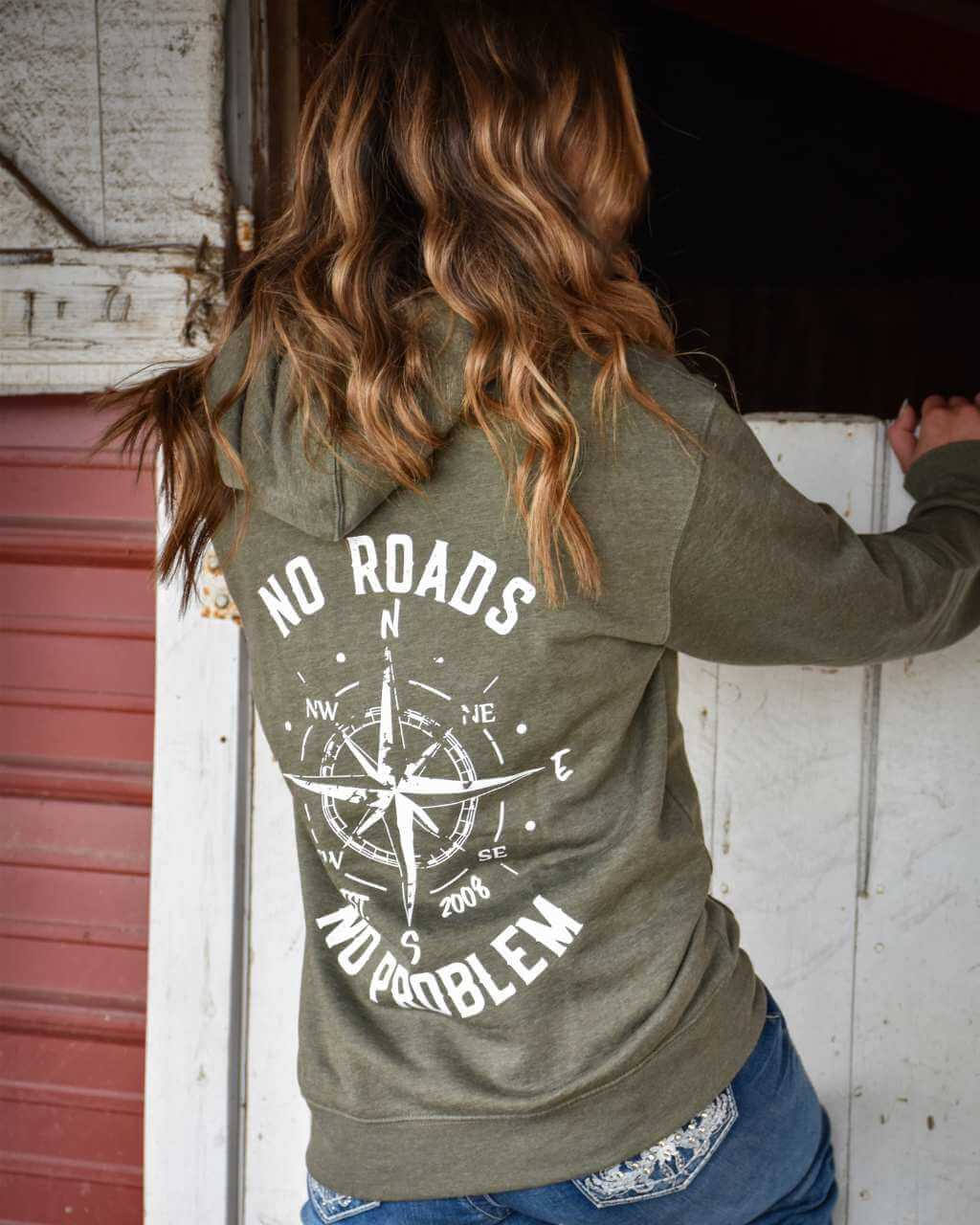 No Roads Unisex Zip Up Hoodie - Image 3