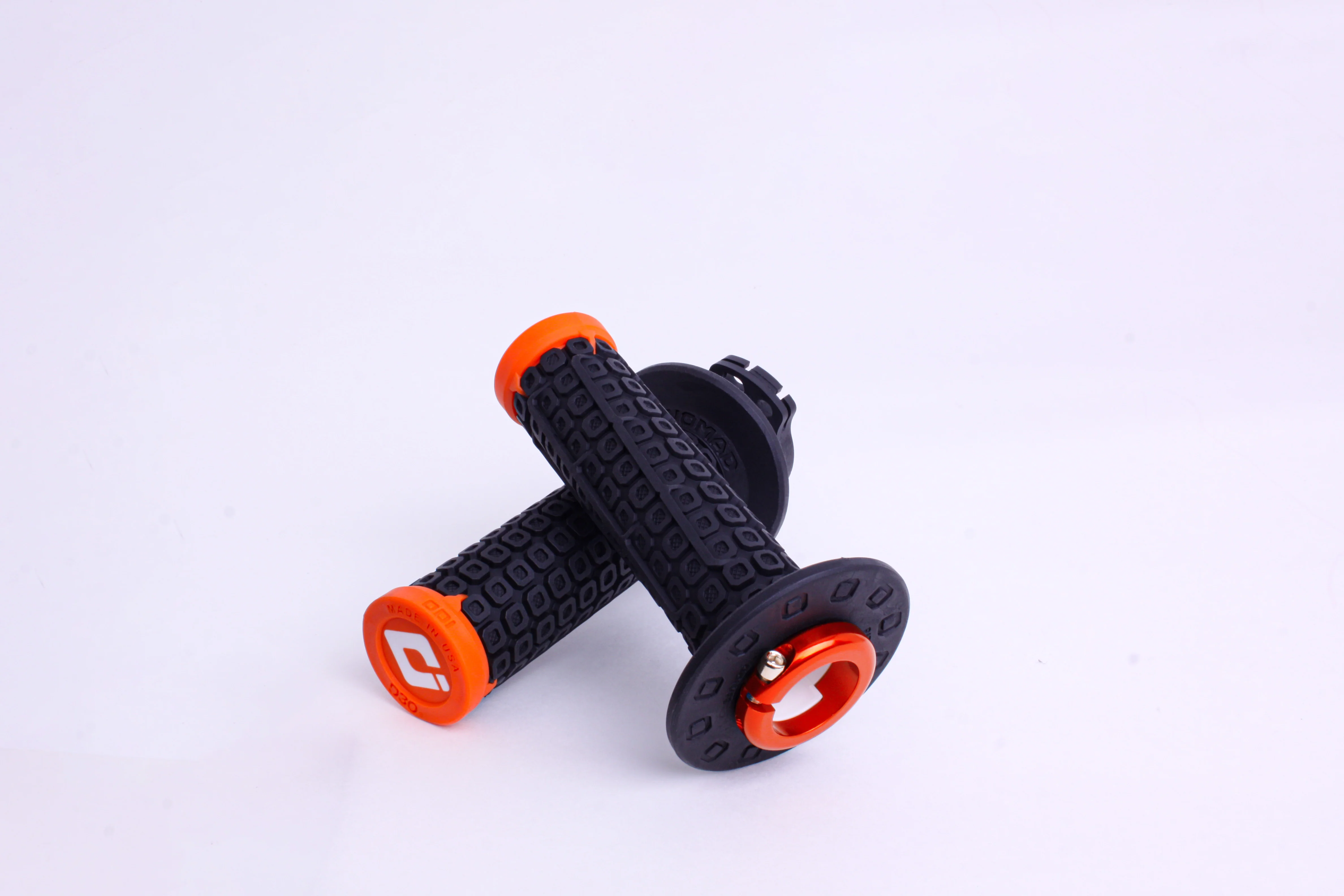 Nomad V2 Lock-On Grips - Black/Orange/Orange ODI Off-Road Grips with D30 Vibration Damping - Image 2