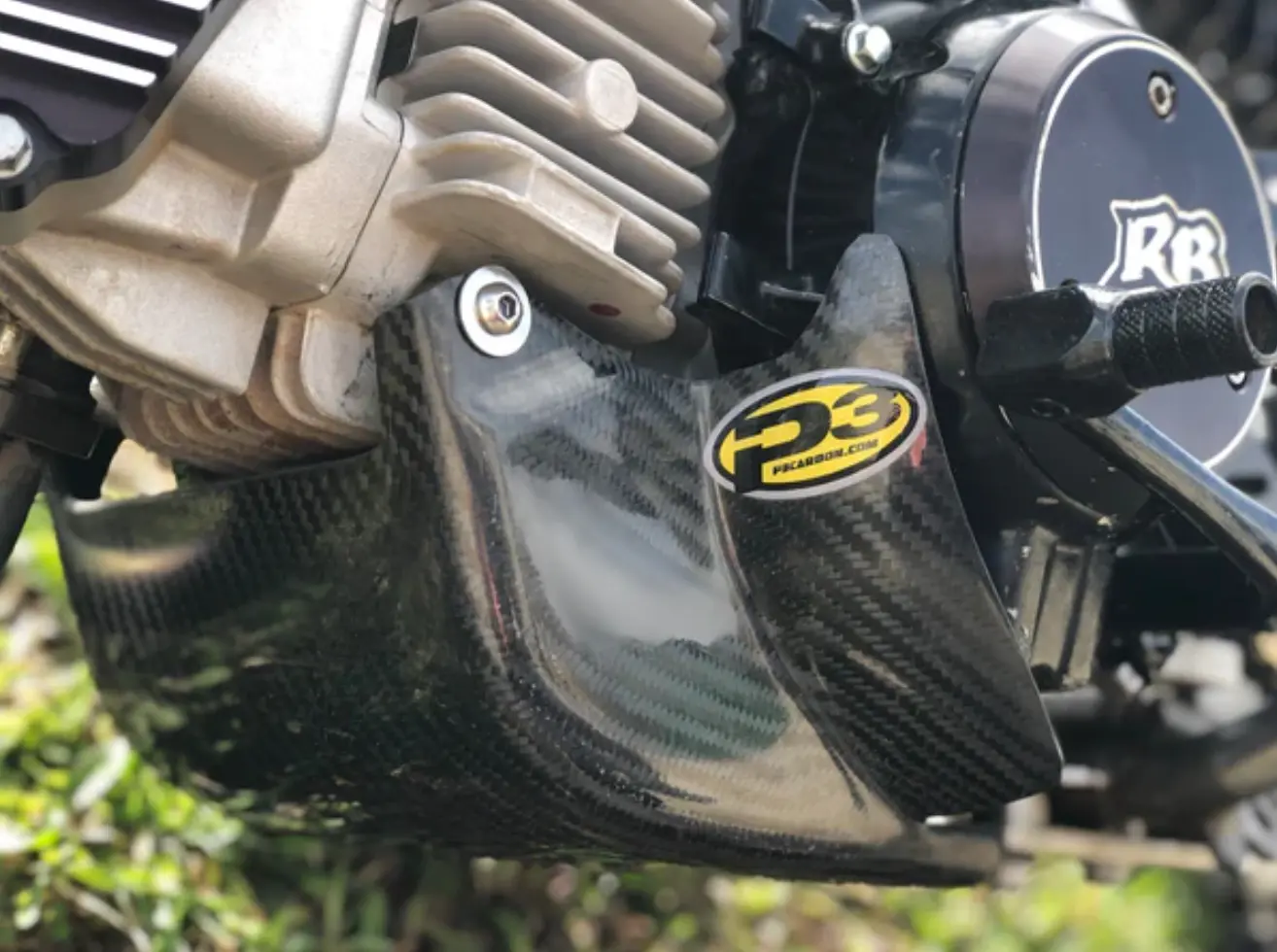 P3 Carbon Fiber Skid Plate - 2017-2022 - KTM - EXC 250 / SX 250 / XC 250 / EXC 300 / SX 300 / XC 300 - Image 3