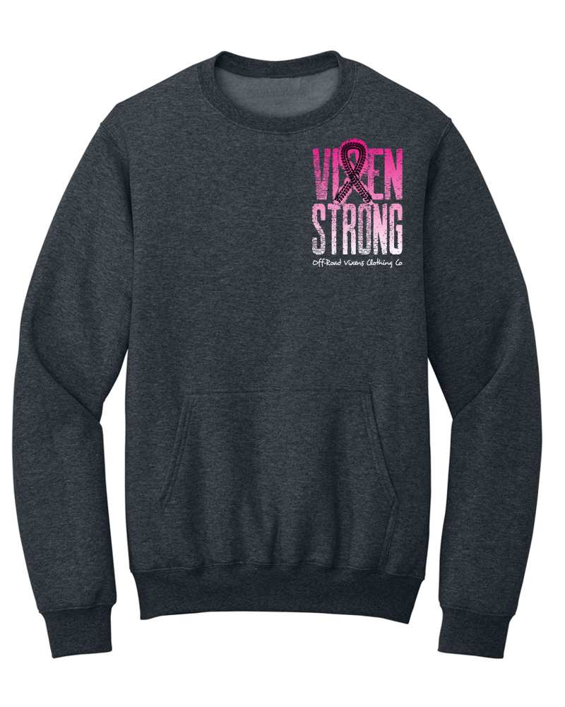 Pink Ribbon Unisex Pocket Crew Sweatshirt - Image 3