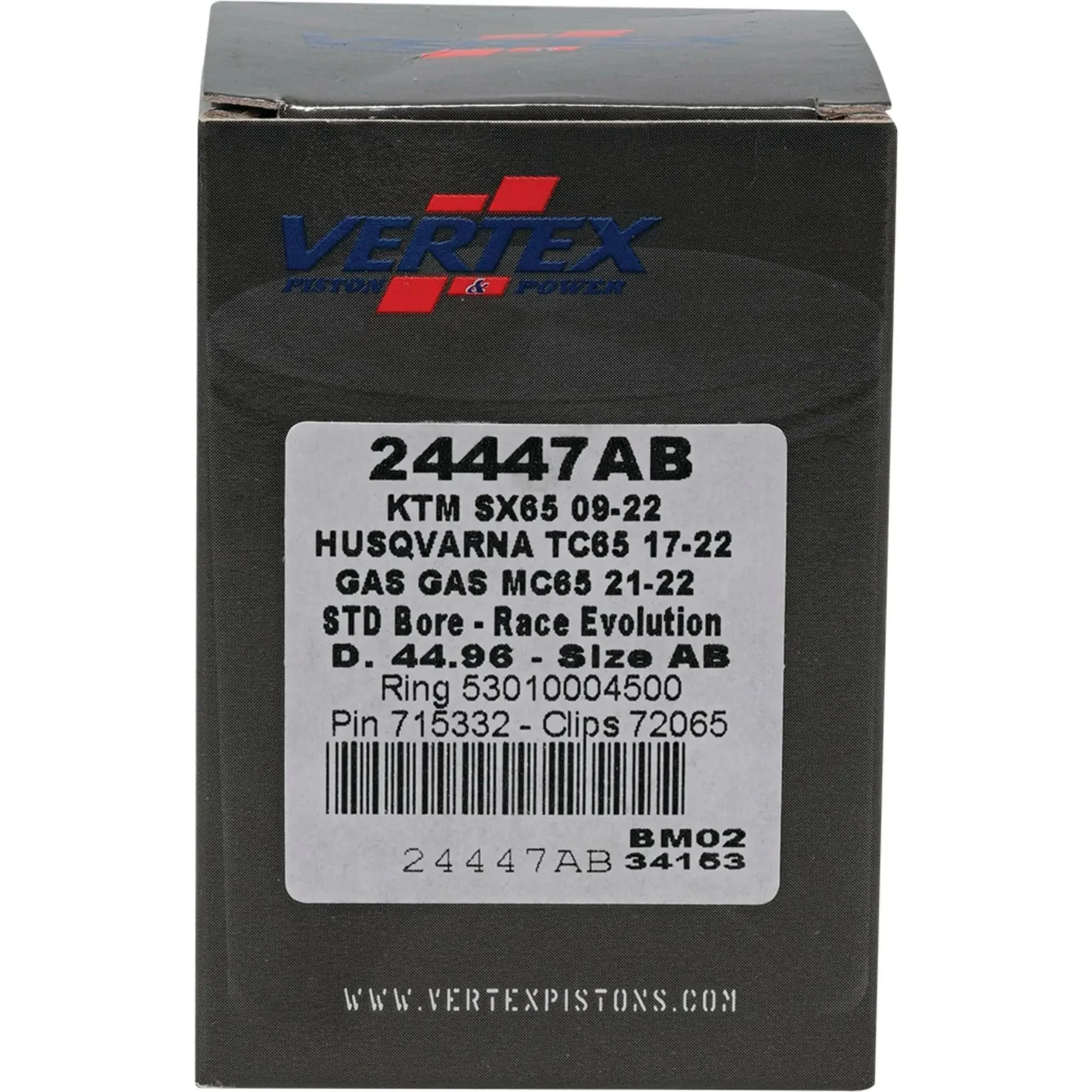 Piston Kit Cast Race Evolution 44.96/Std Ktm / Husq / Gas - Image 3