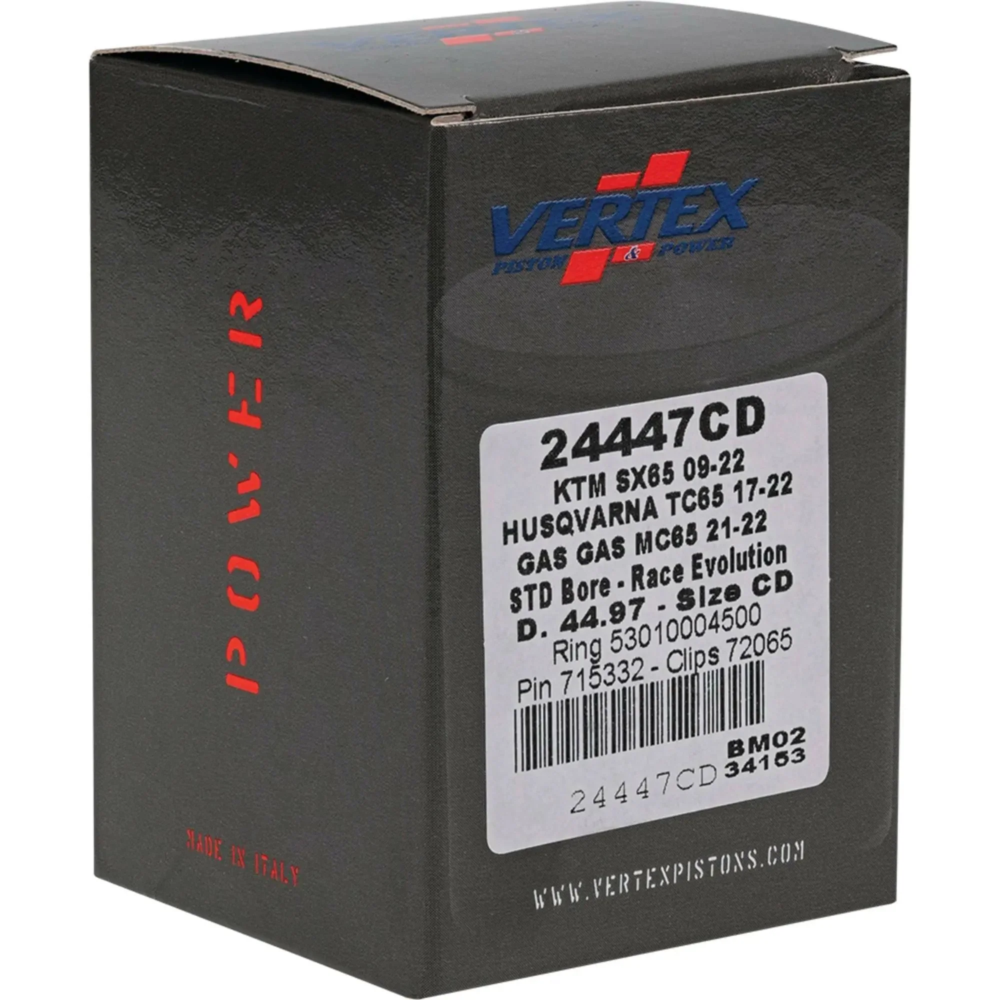Piston Kit Cast Race Evolution 44.97/Std Ktm / Husq / Gas - Image 4