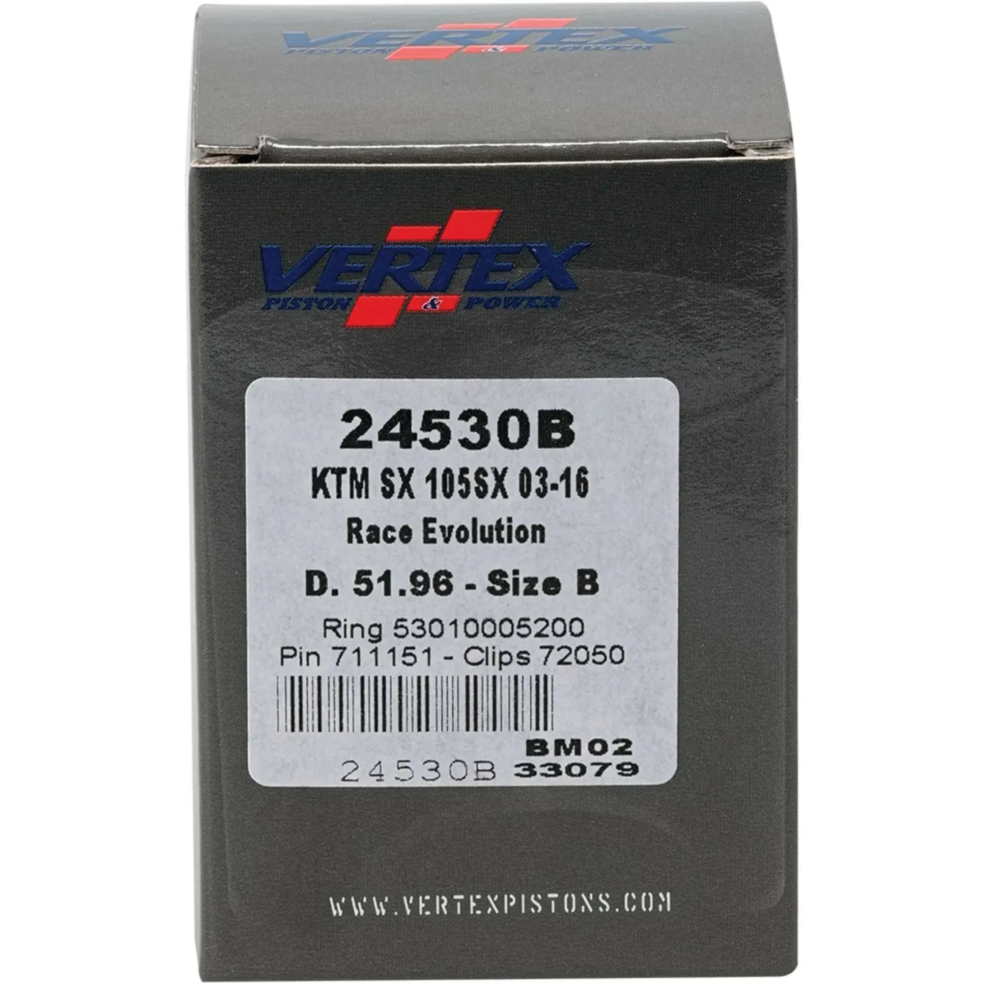 Piston Kit Cast Race Evolution 51.96/Stroker Ktm - Image 3