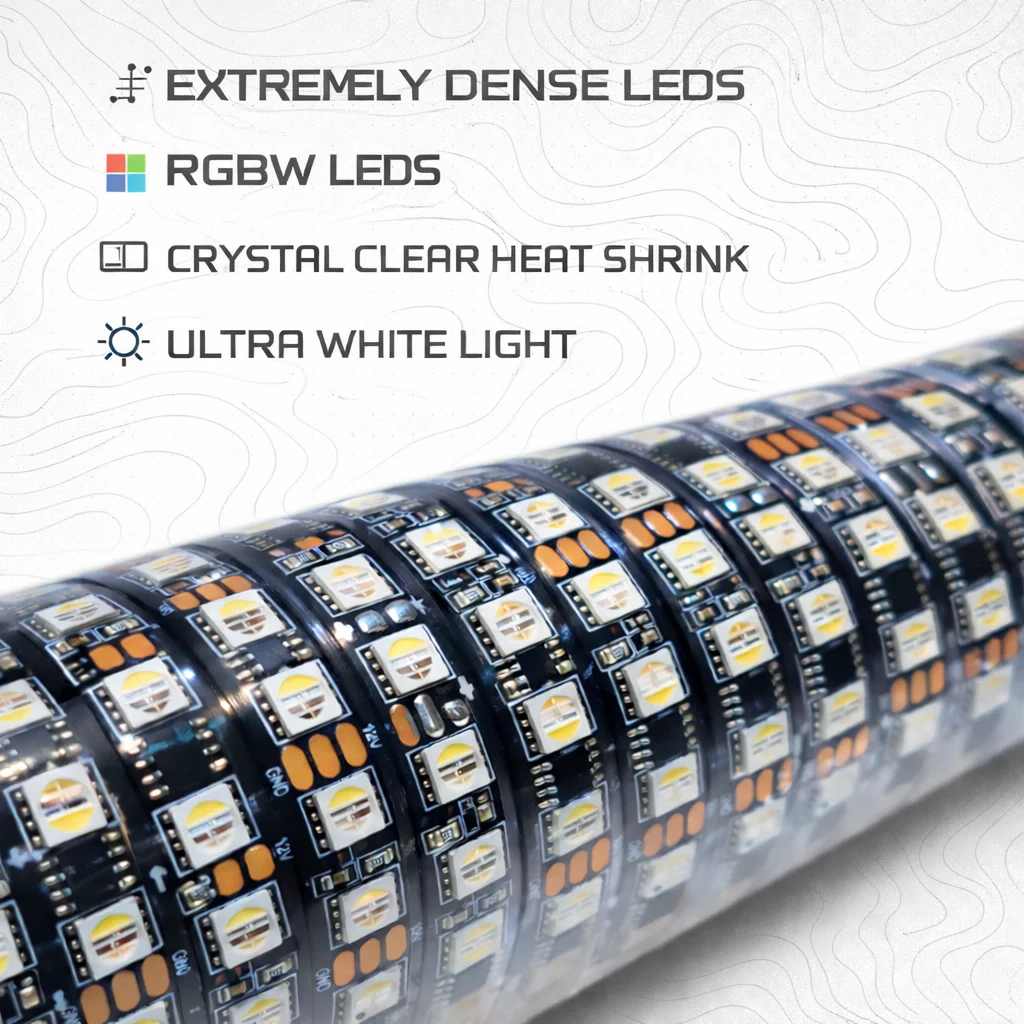 R1 Industries Pro Series LED Light Whips – World's Best LED Whips - Lifetime Warranty | 2ft Fatty, 3ft & 4ft | Pair - Image 3
