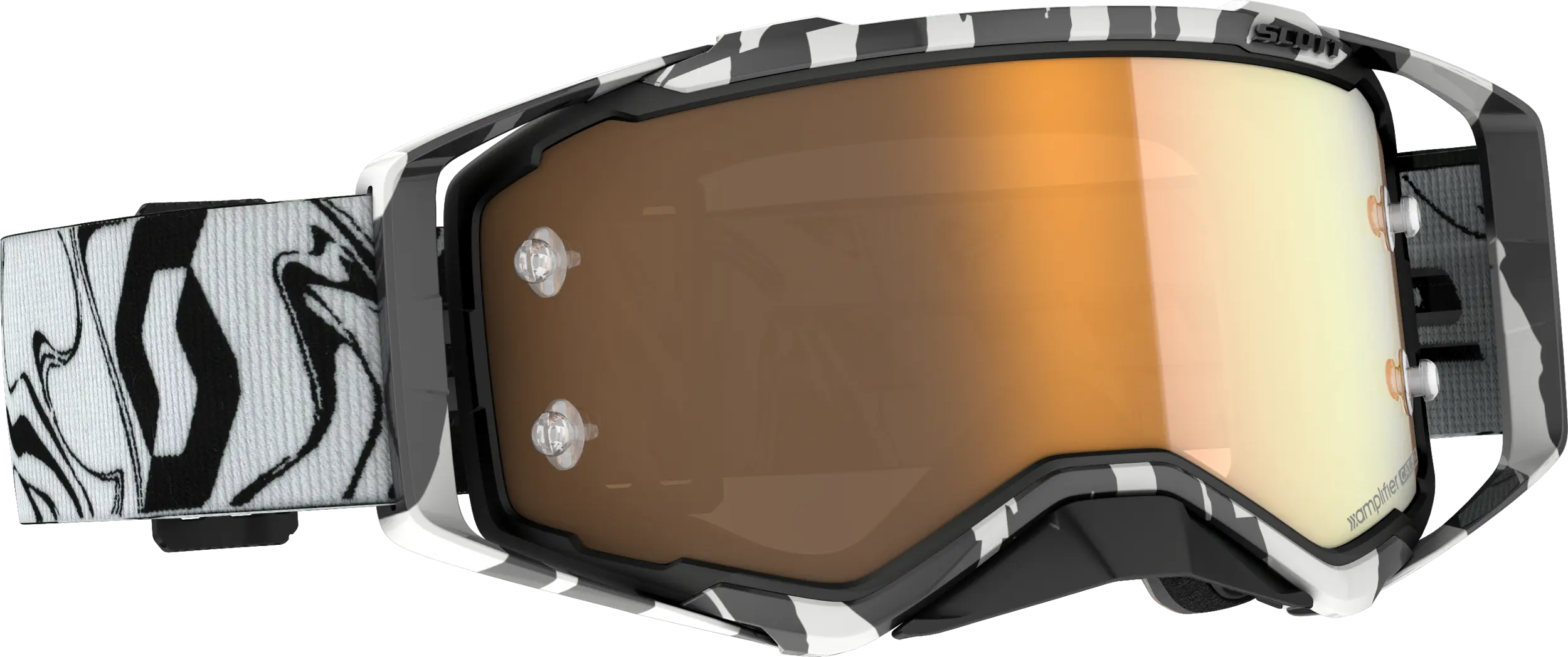 Prospect Goggle Mrbl Blk/ Wht W/Gold Chrome Amp Works - Image 3