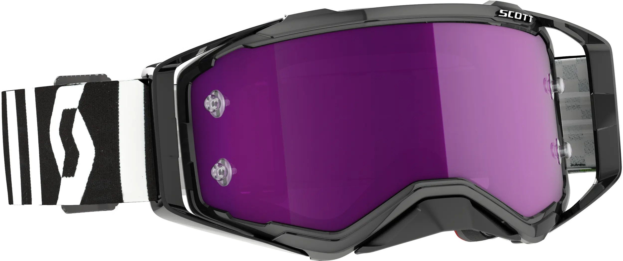 Prospect Racing Goggle Blk/ Wht Purple Chrome Works - Image 3