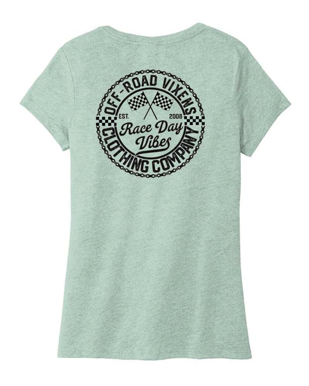 Race Day Vibes Ladies V Neck Tee - Image 5