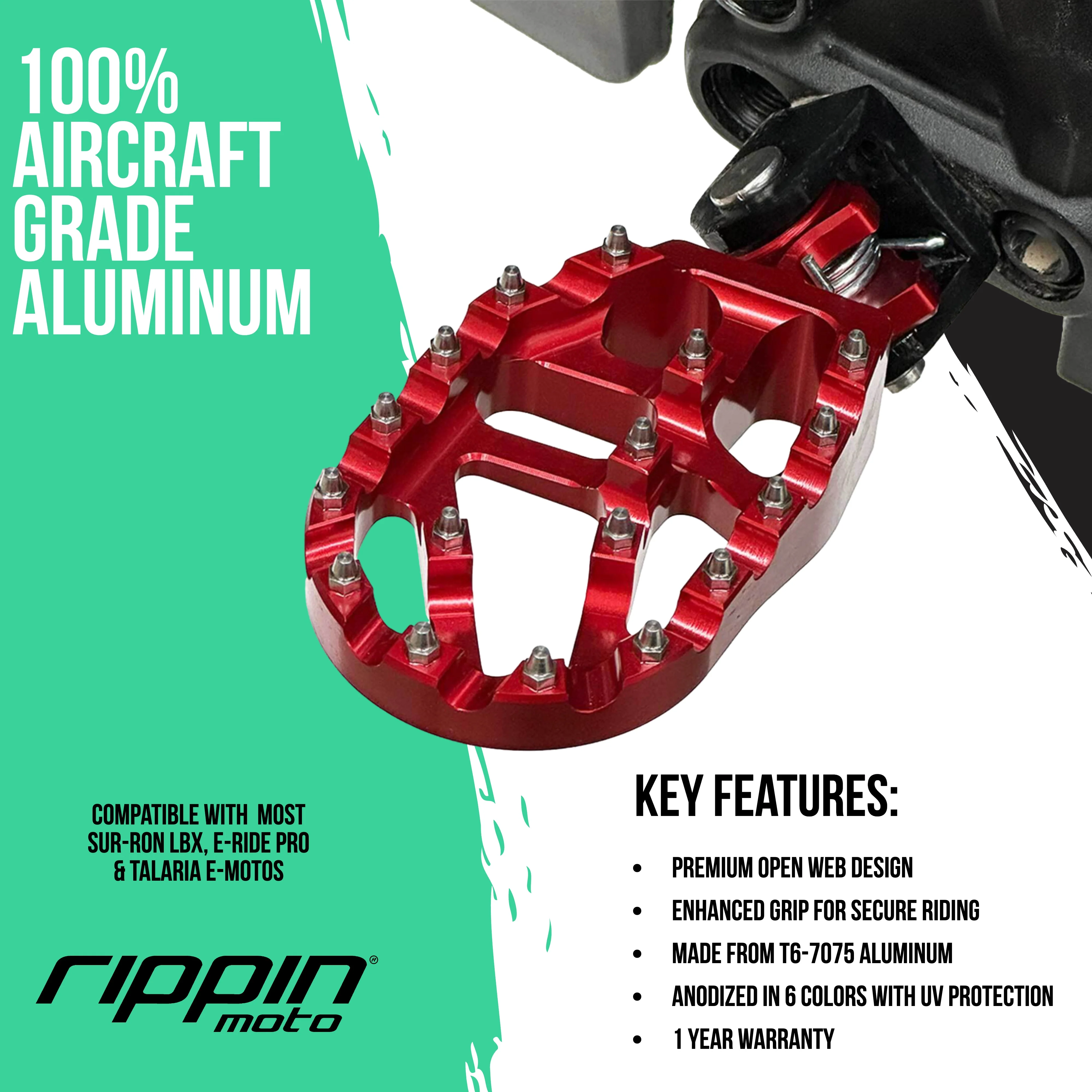 Race Spec Foot Pegs for E-Moto - Sur-Ron LBX | E-Ride PRO | Talaria Sting MX3/MX4 | Altis Sigma - Image 3