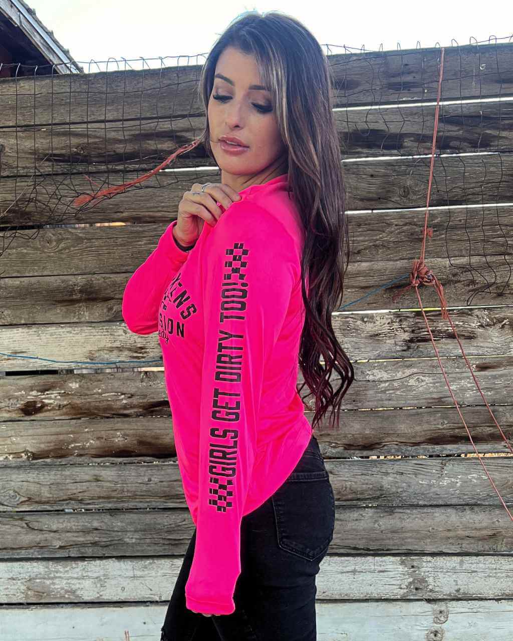 Racing Division LS Tech Tee - Neon Pink - Image 5