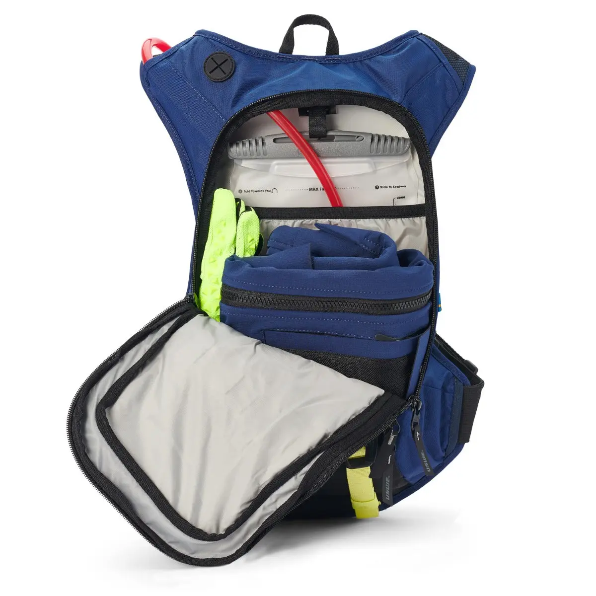 USWE Moto Hydro 12L Factory Blue Hydration Pack PNP Tube - Image 4