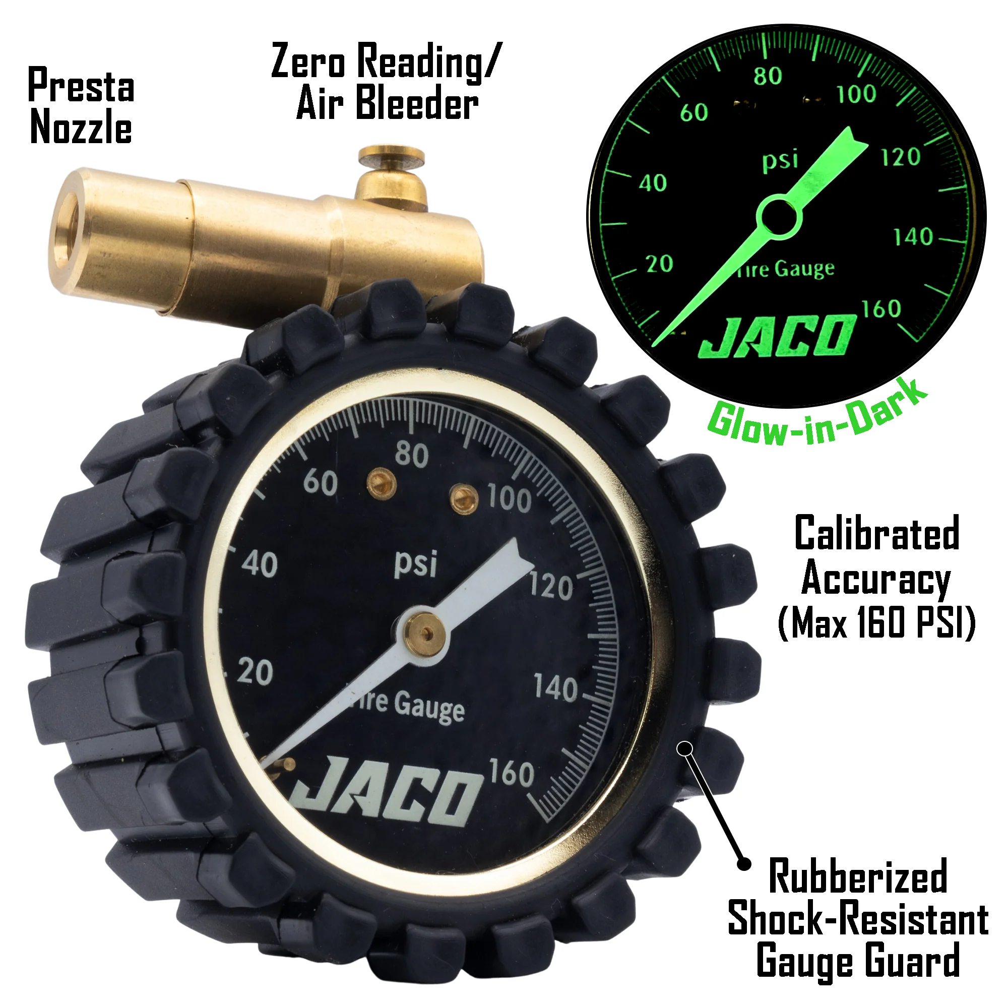 RDX-160 Presta Tire Pressure Gauge for Bikes (Max 160 PSI) | Road Bike & BMX Series - Image 2
