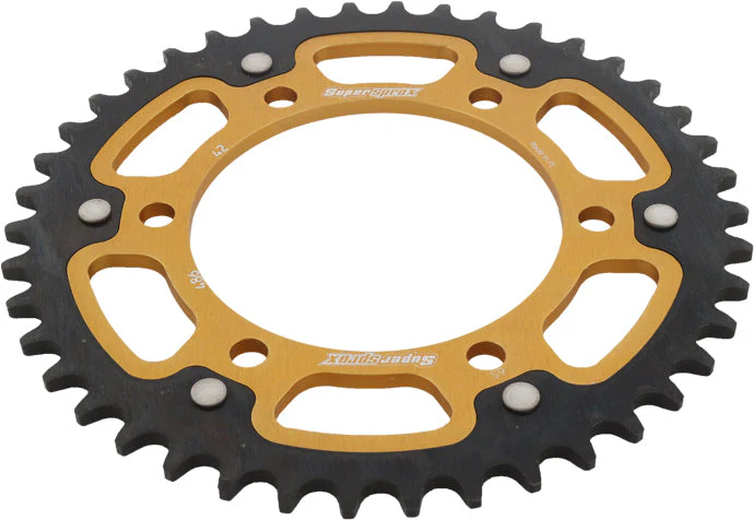 Rear Stealth Sprocket Alu/Stl 42t 520 Gld Hon/Kaw - Image 2